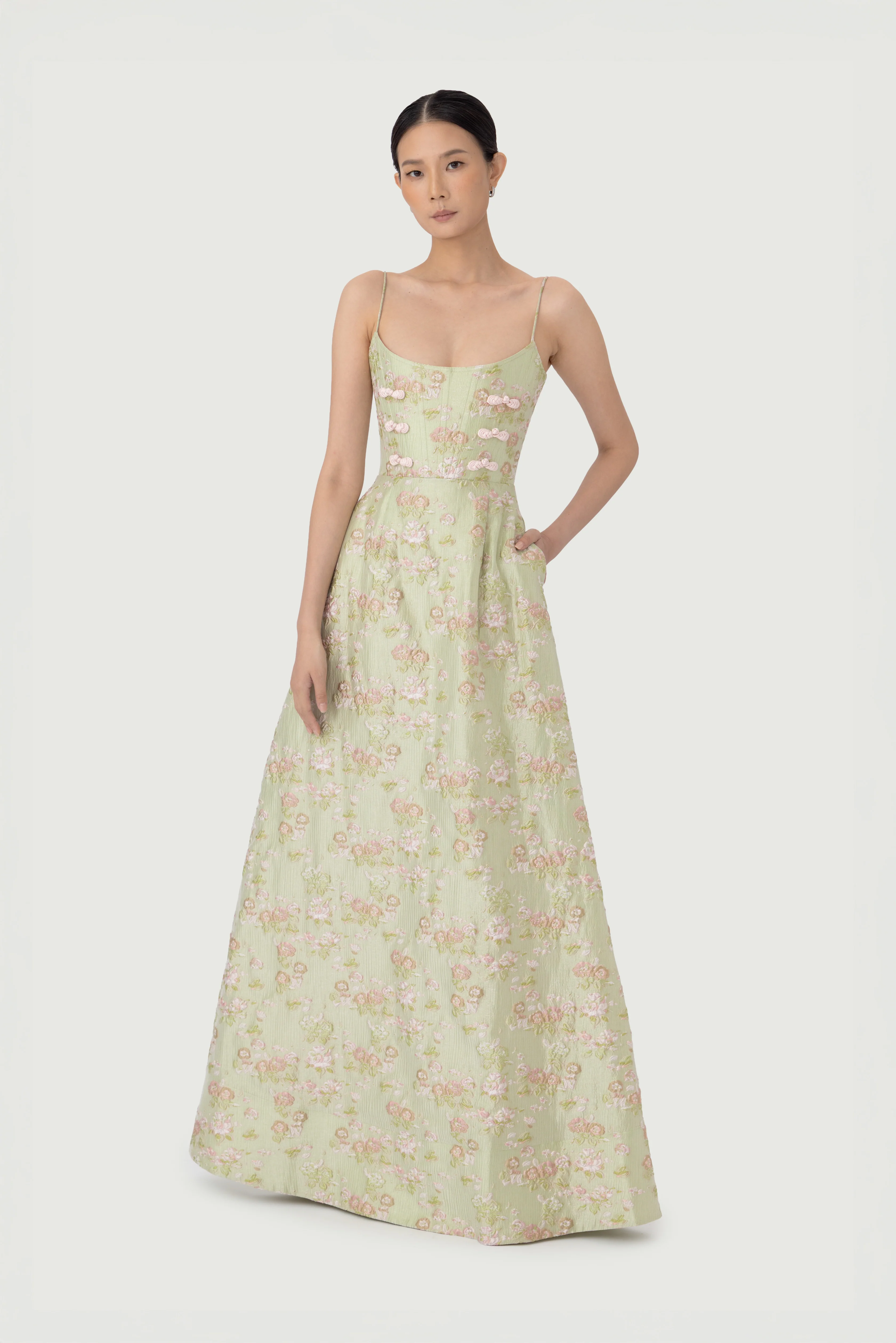 Andrea Brocade Gown - Image 2
