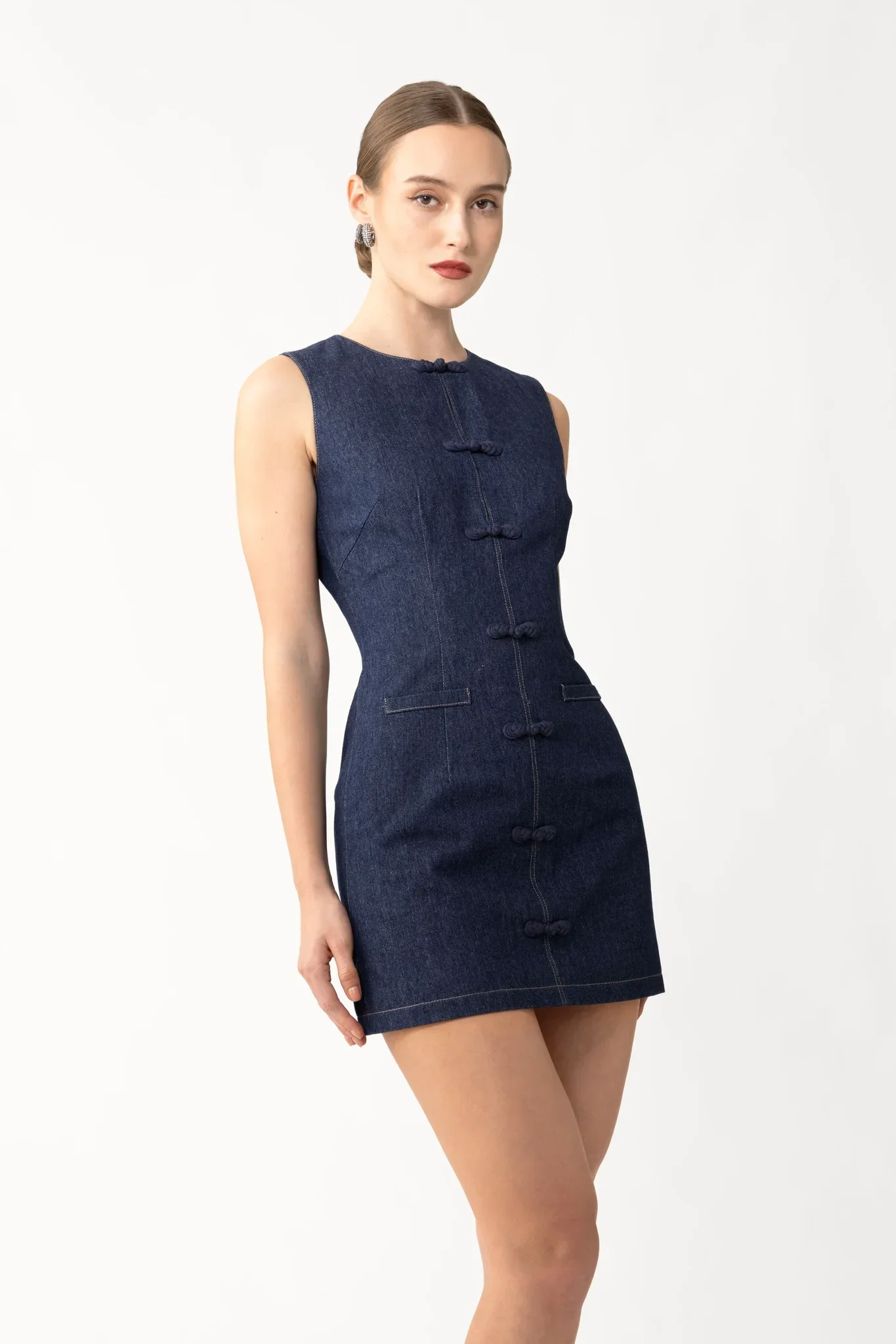 Billie Denim Mini Dress - Image 3
