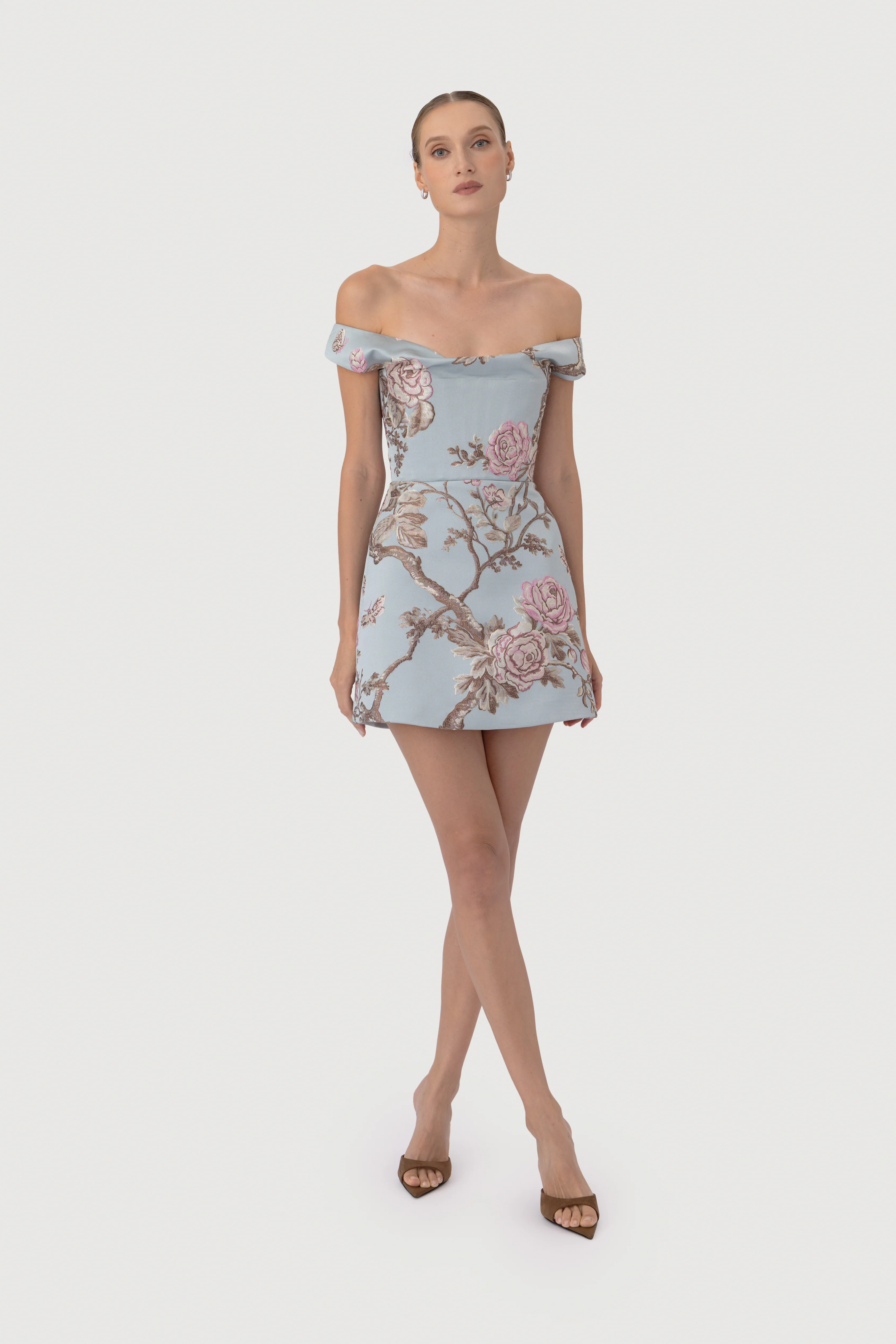 Bruna Brocade Mini Dress - Image 2