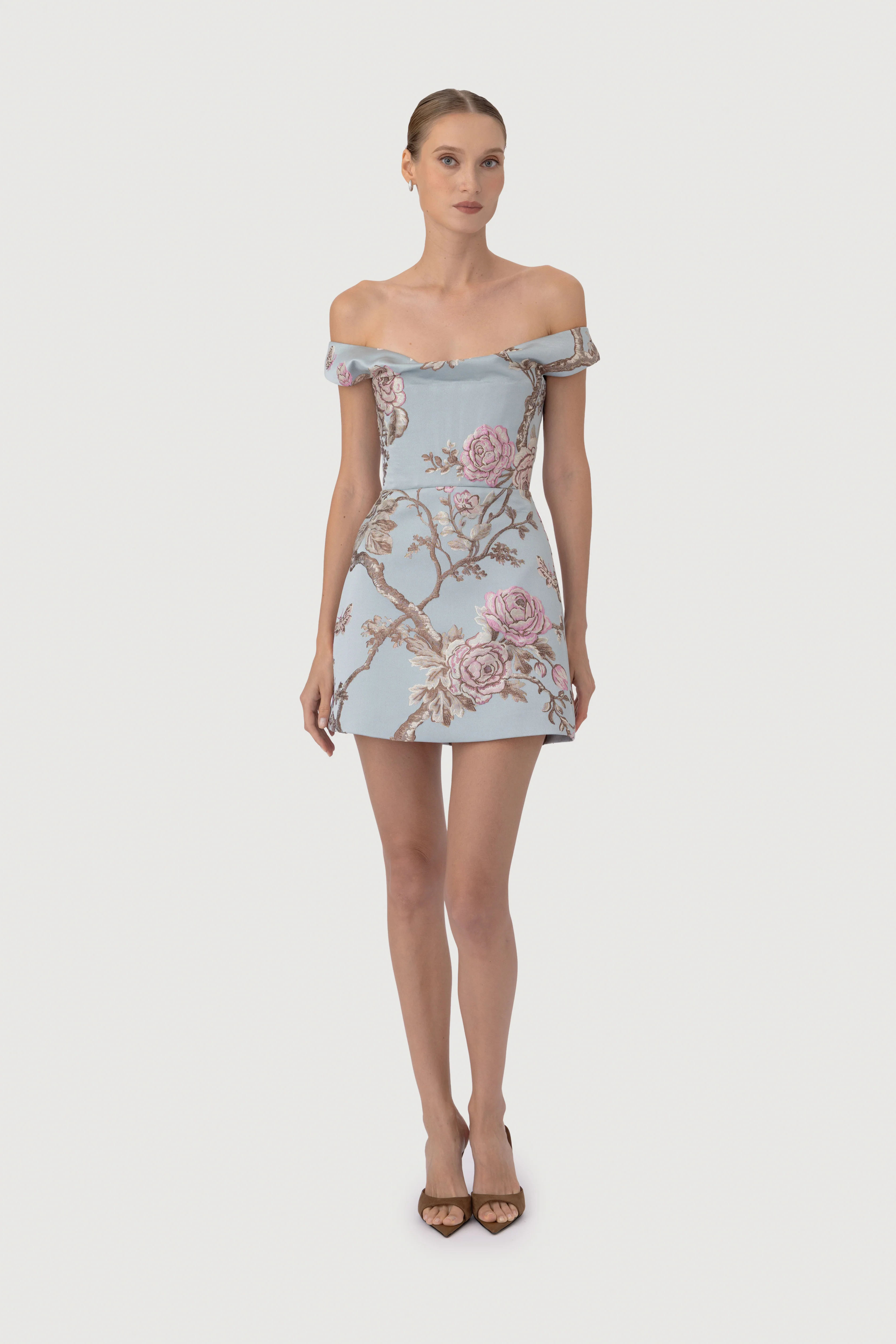 Bruna Brocade Mini Dress - Image 3