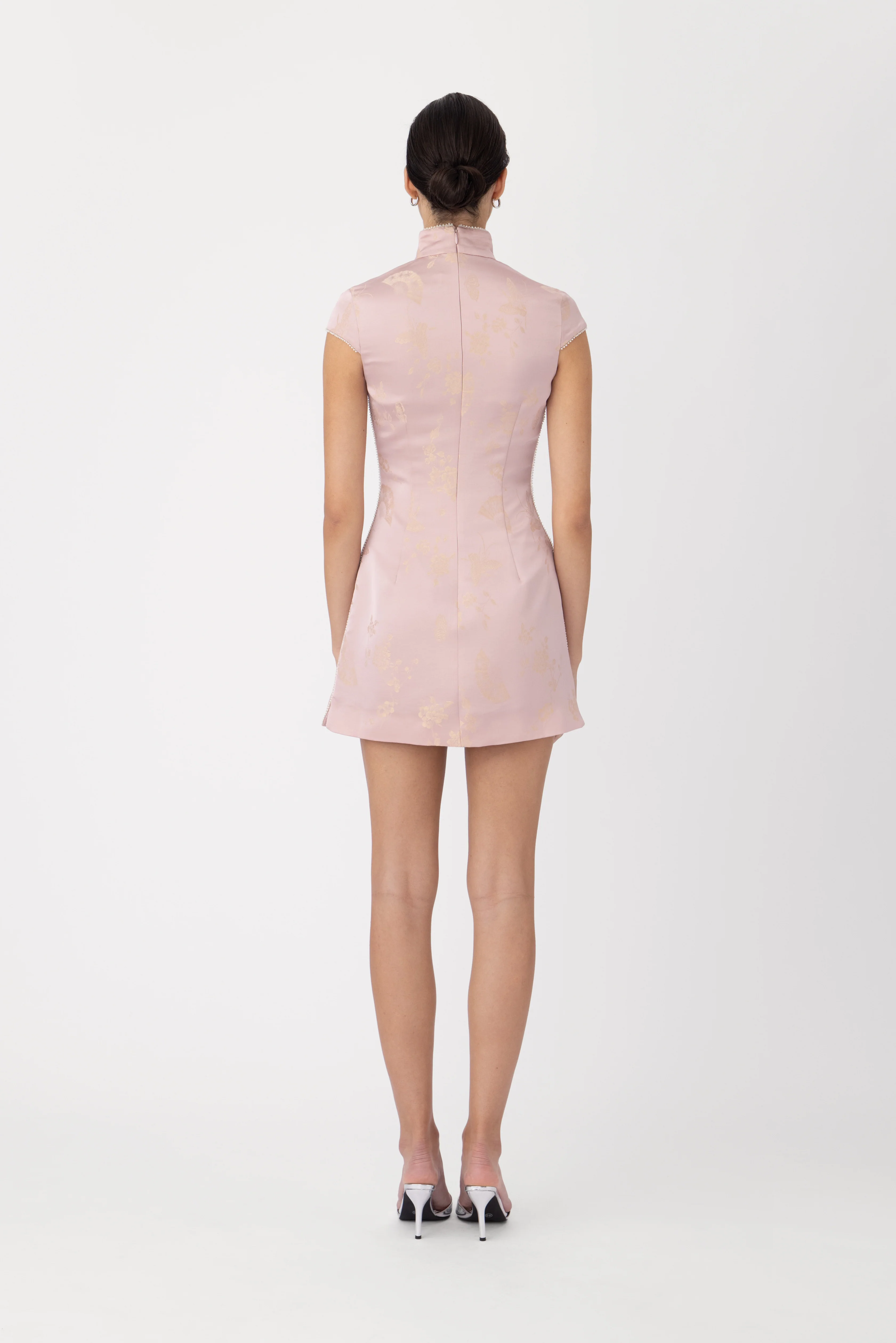 Cara Satin Jacquard Mini Dress - Image 5