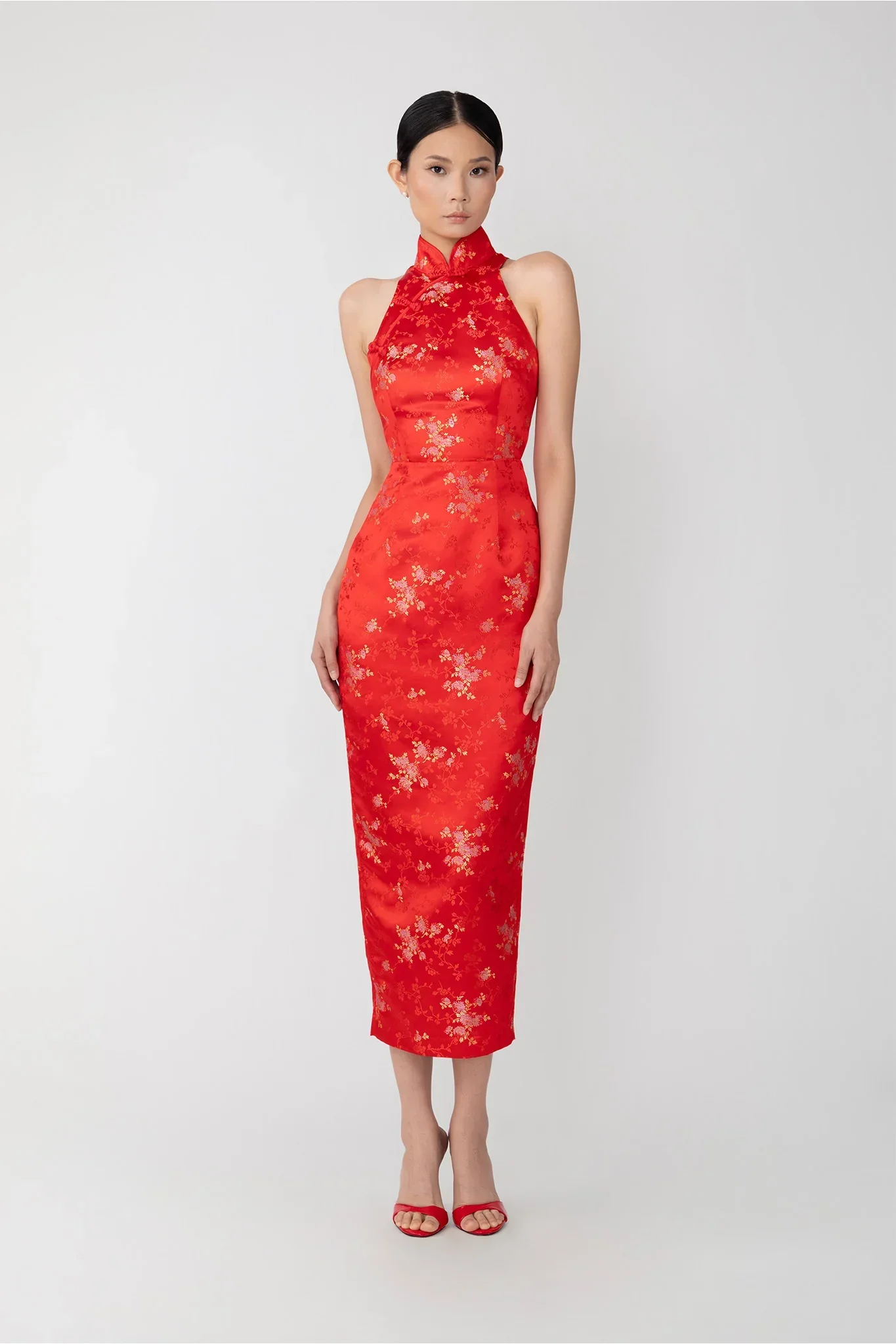Jill Chinese Jacquard Pencil Dress - Image 3
