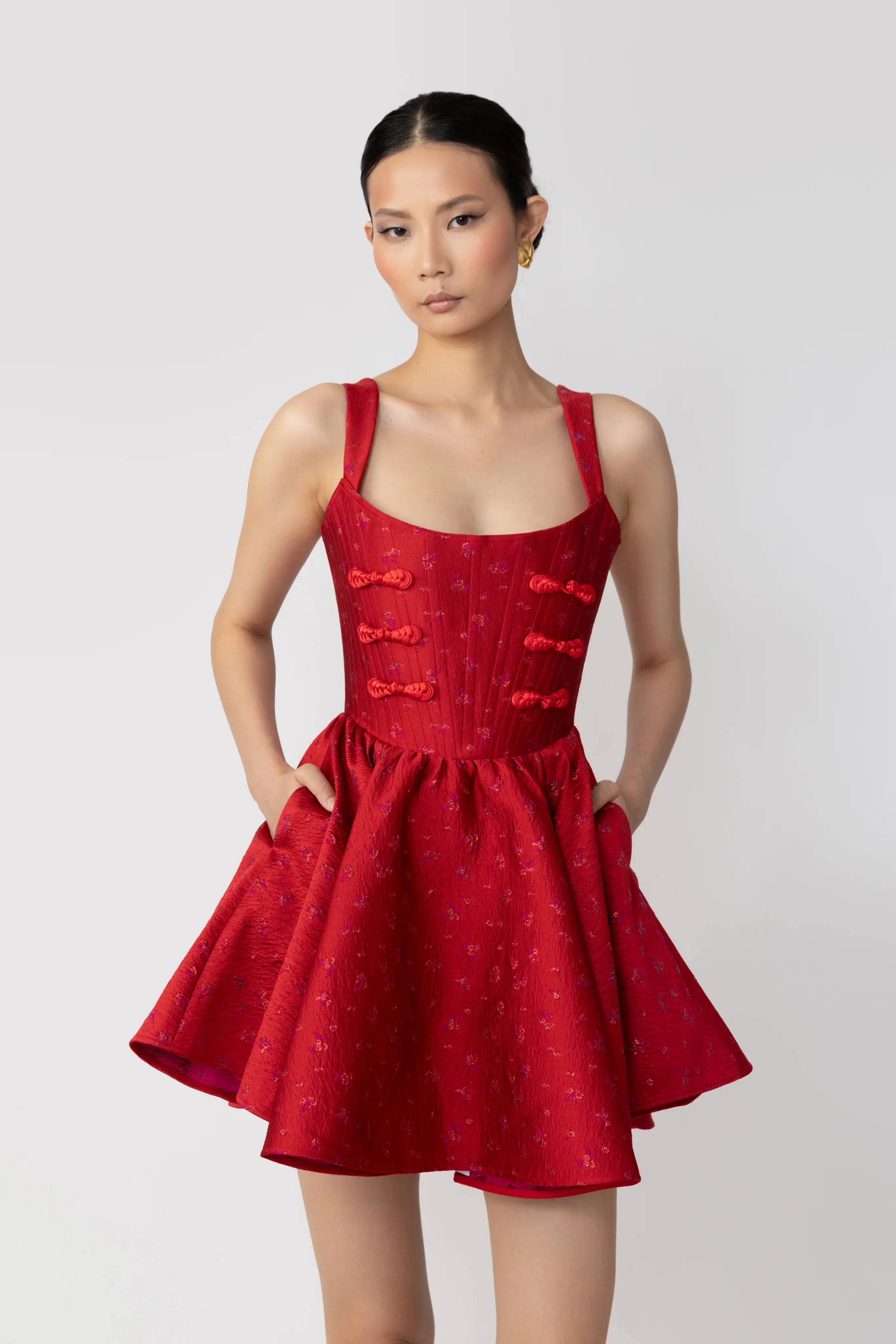 Jolie Jacquard Mini Dress - Image 3