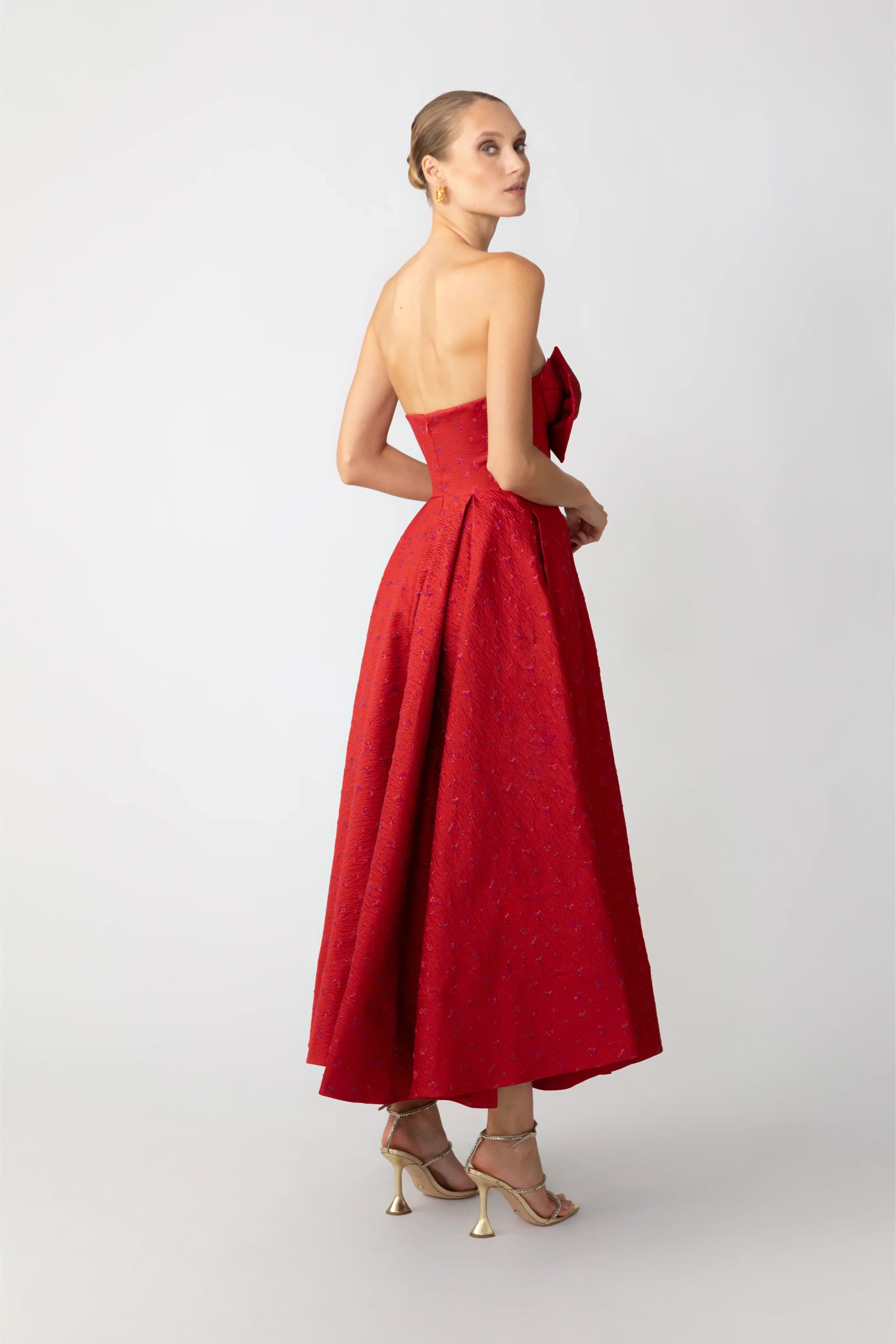 Juliette Jacquard Strapless Dress - Image 3