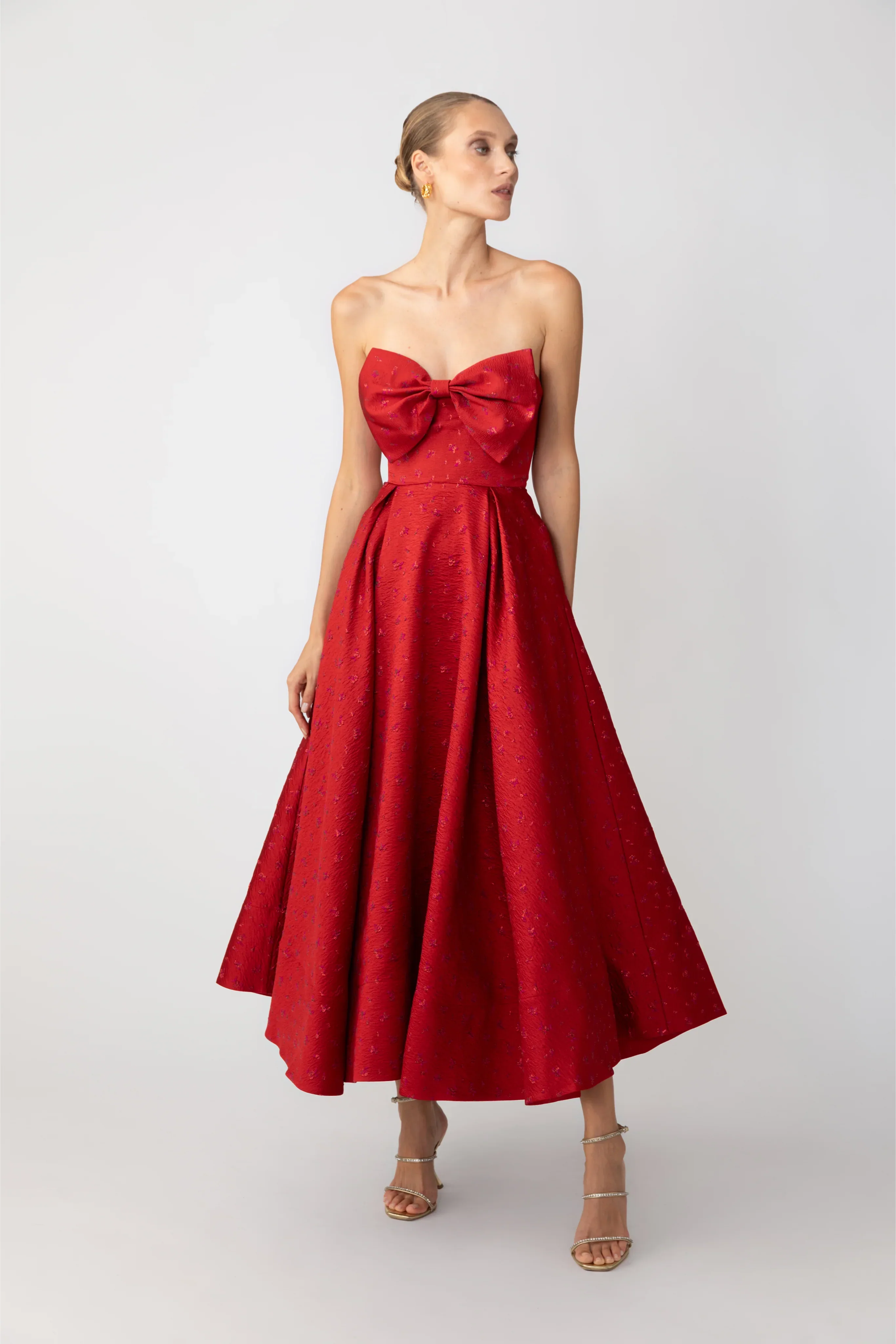 Juliette Jacquard Strapless Dress - Image 4