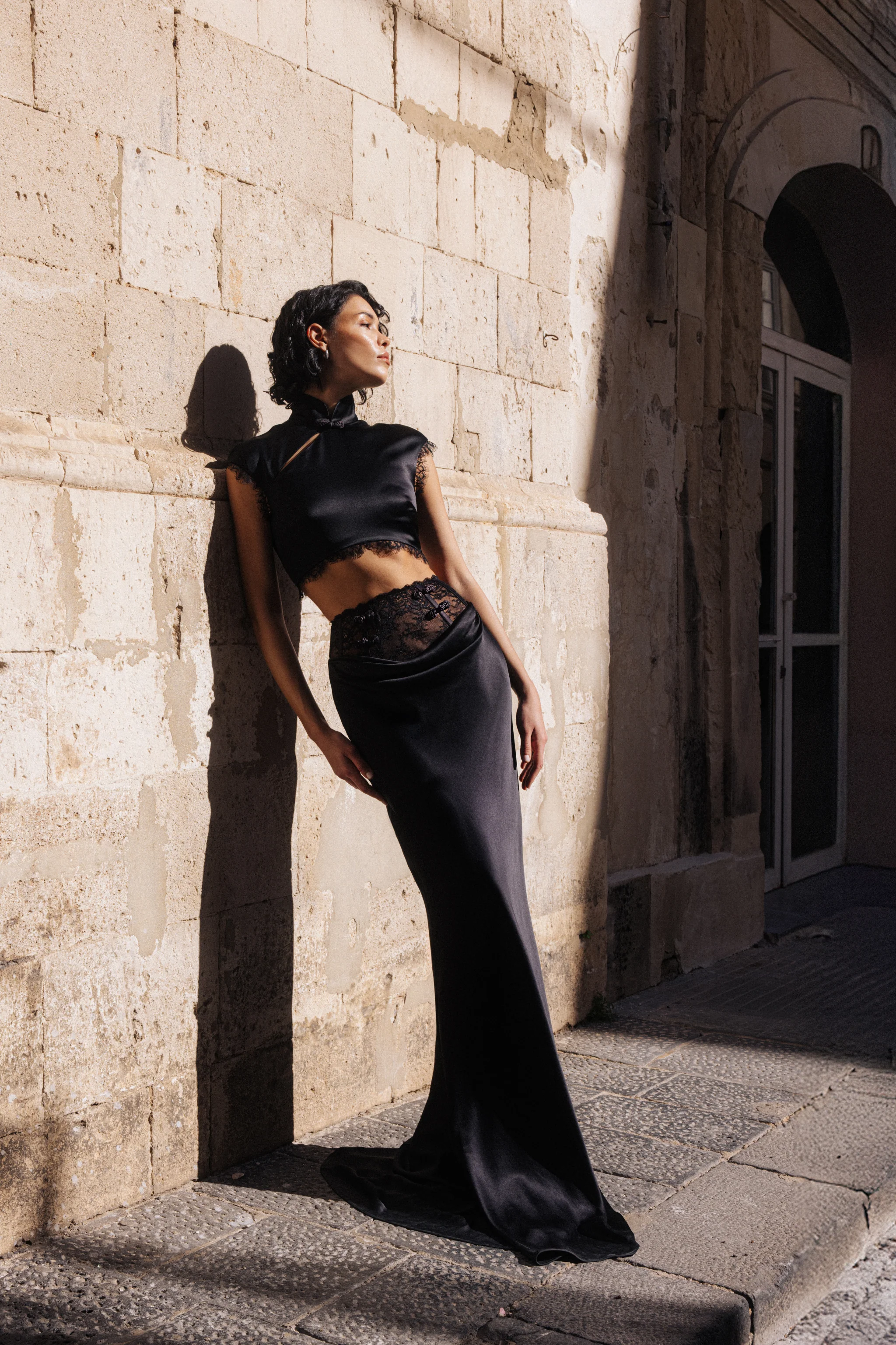 Lila Satin Skirt