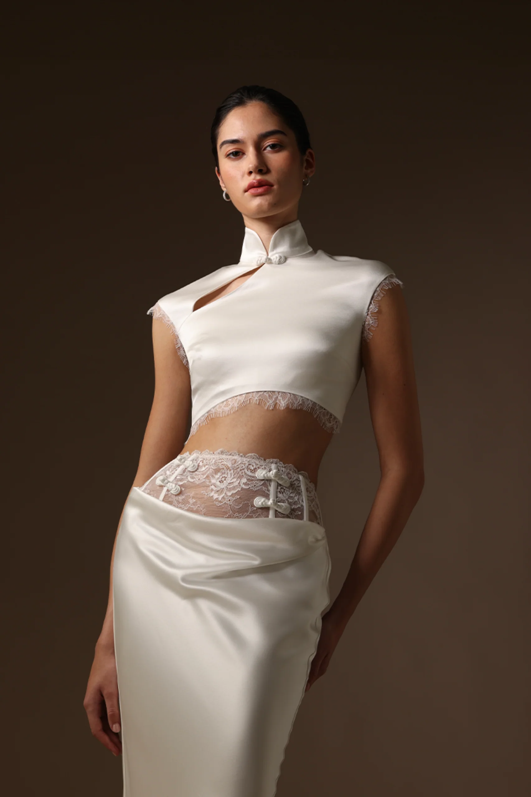 Lila Satin Top