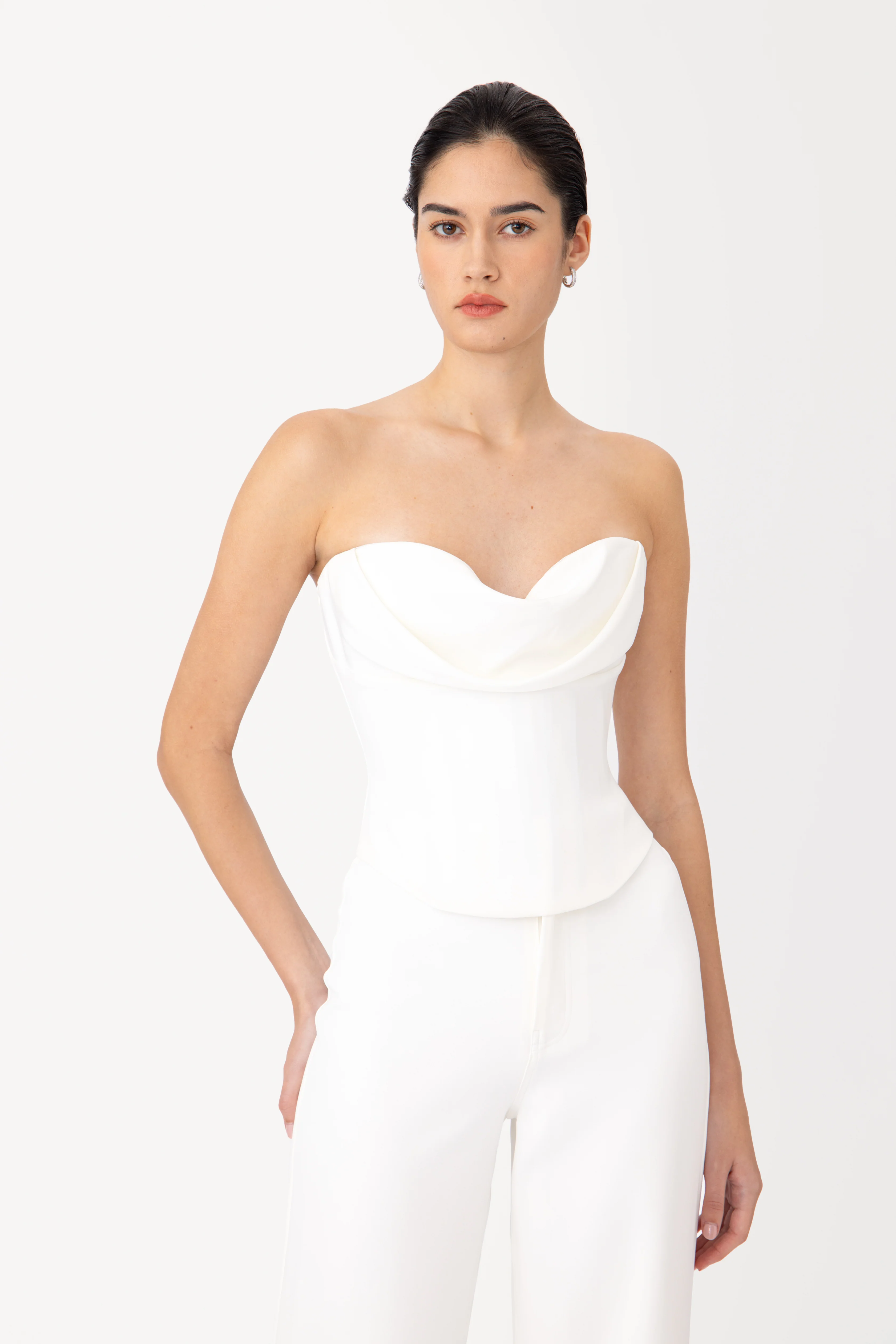 Lin Crepe Corset Top