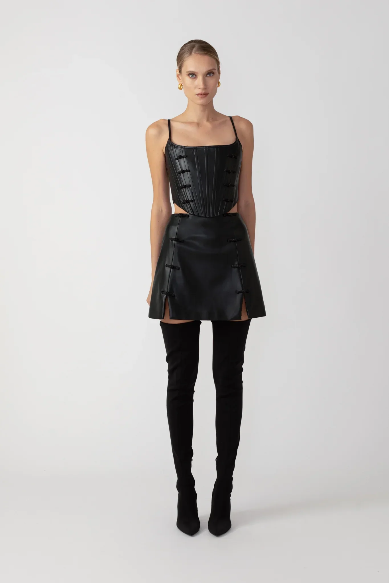 Nadia Faux Leather Corset Top - Image 4