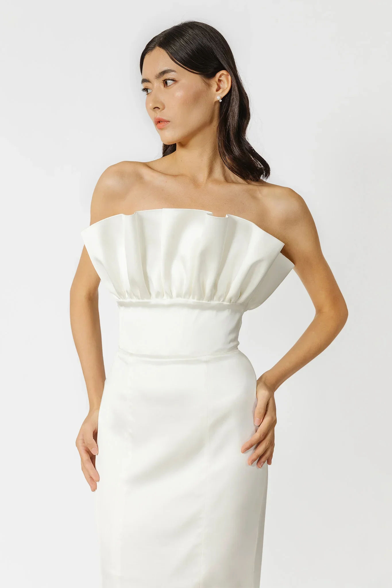 Noah Strapless Satin Gown - Image 5