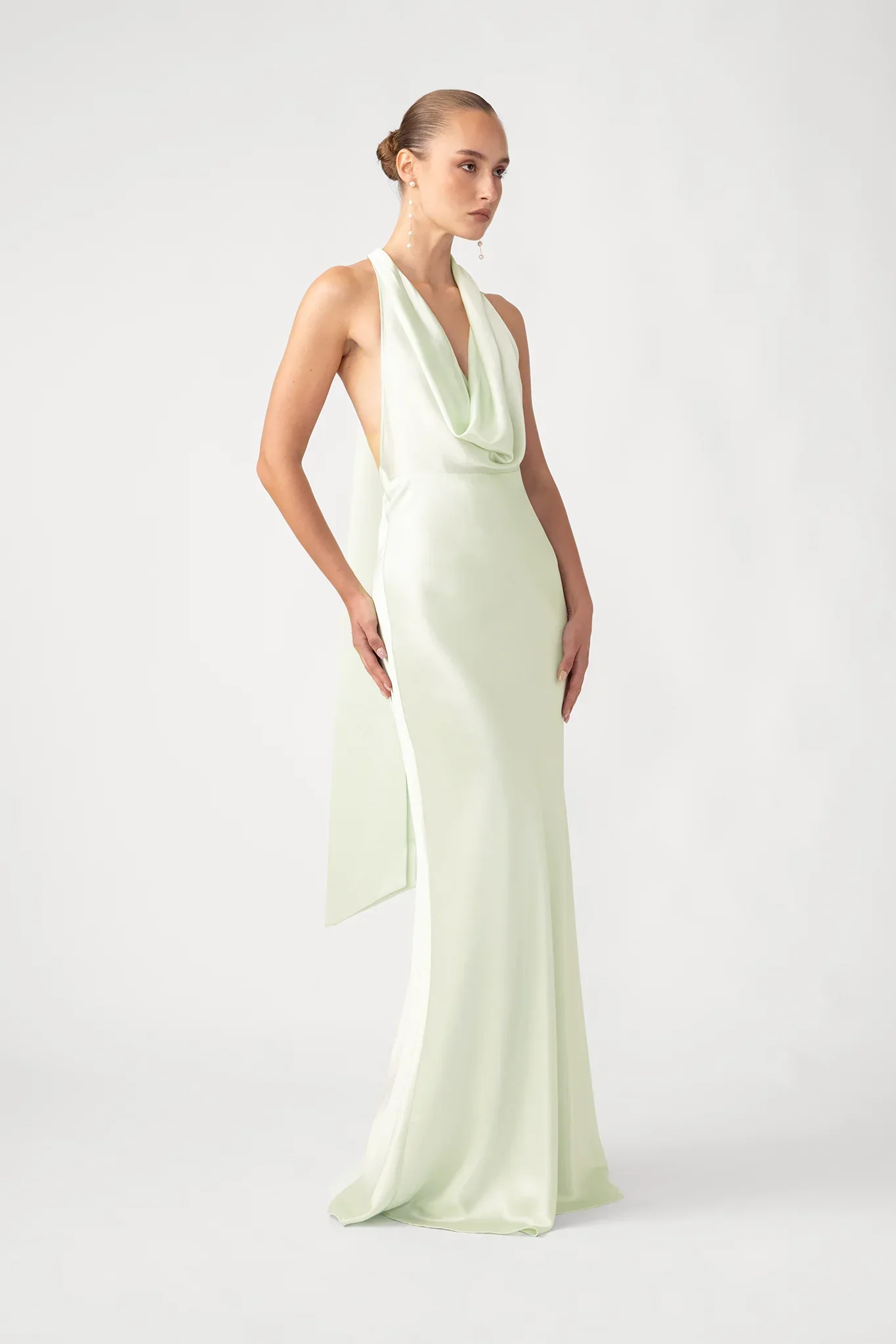 Pearl Satin Gown - Image 4