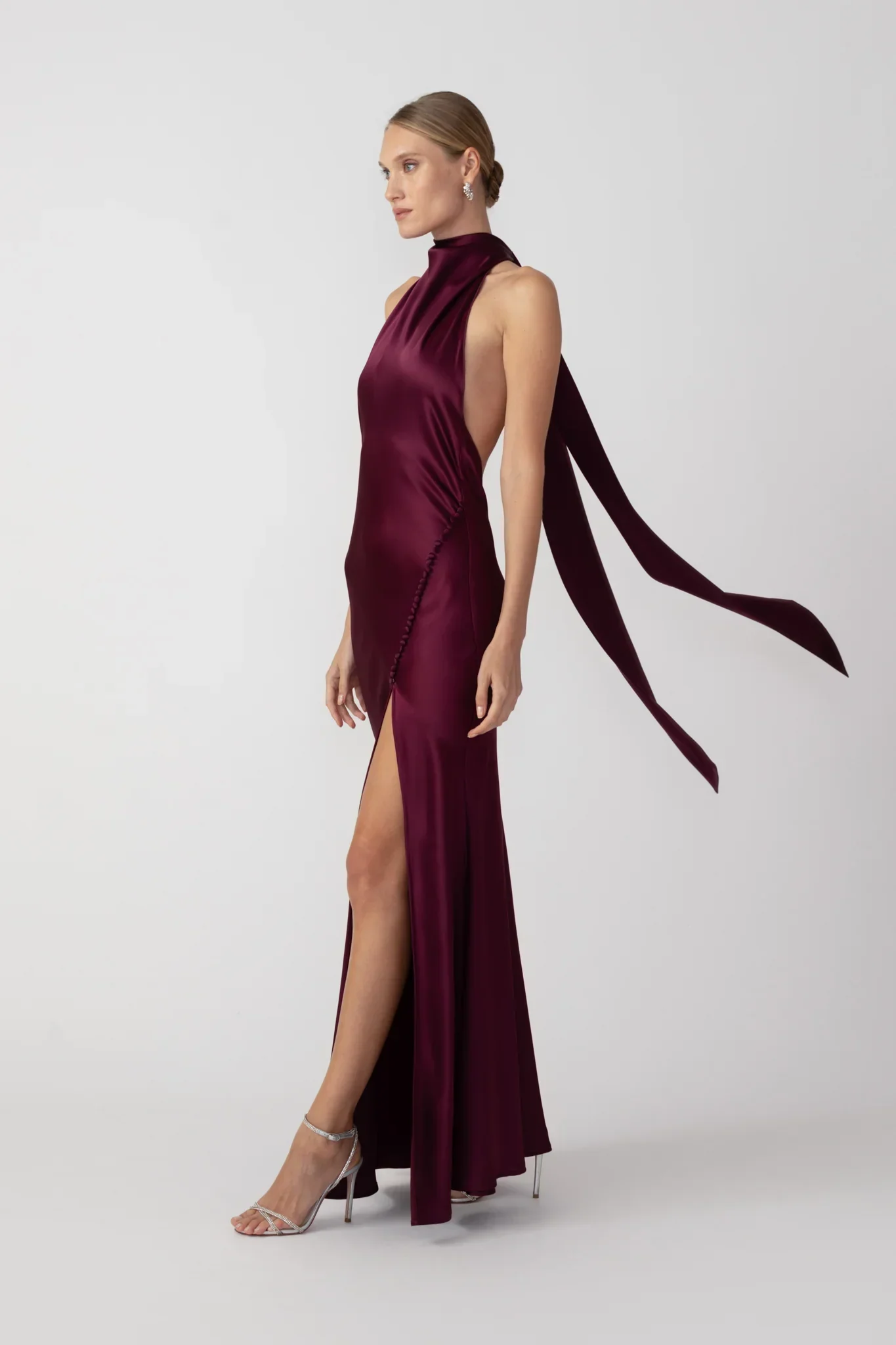 Penelope Backless Satin Gown - Image 3