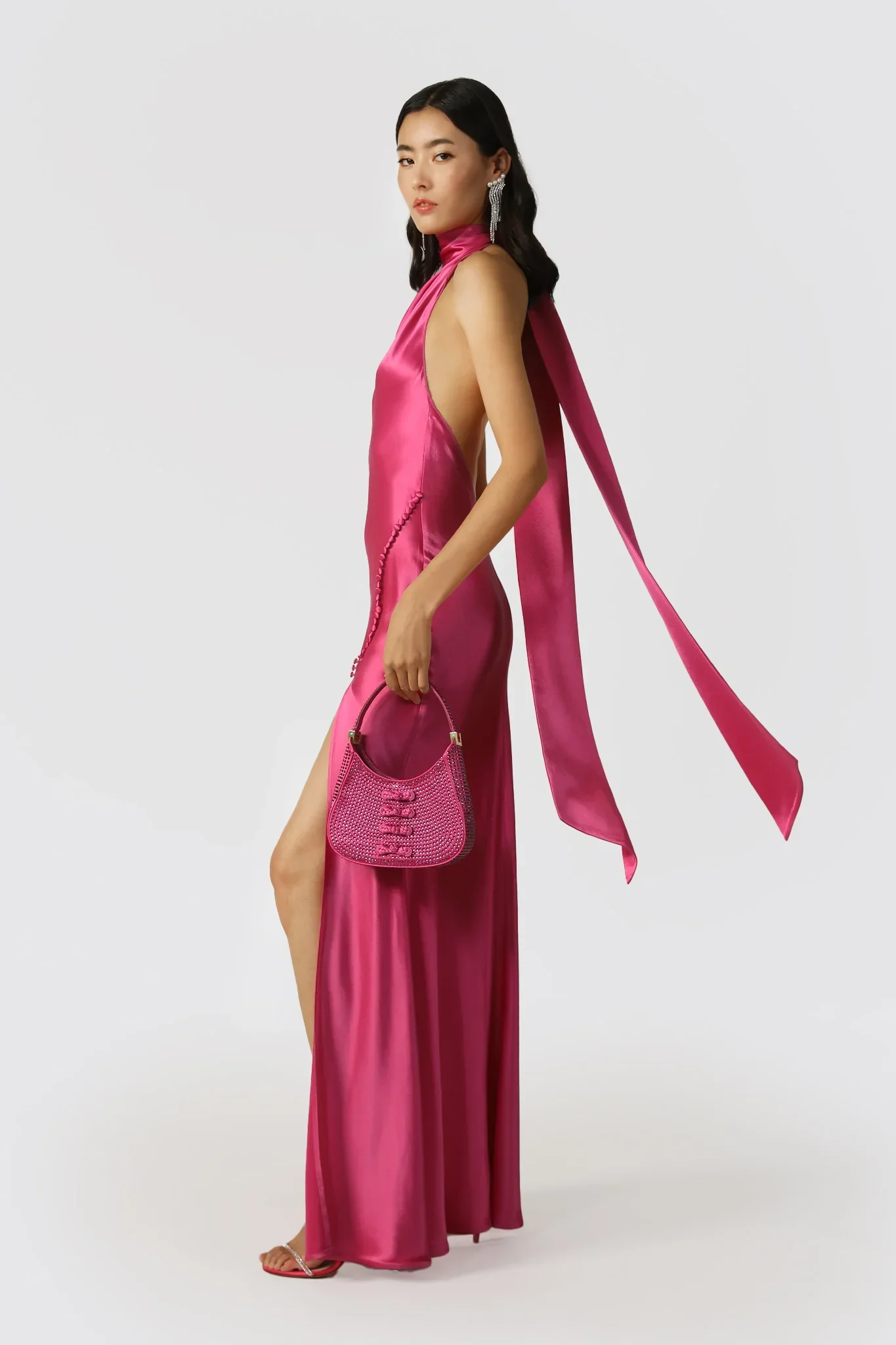 Penelope Backless Satin Gown - Image 6