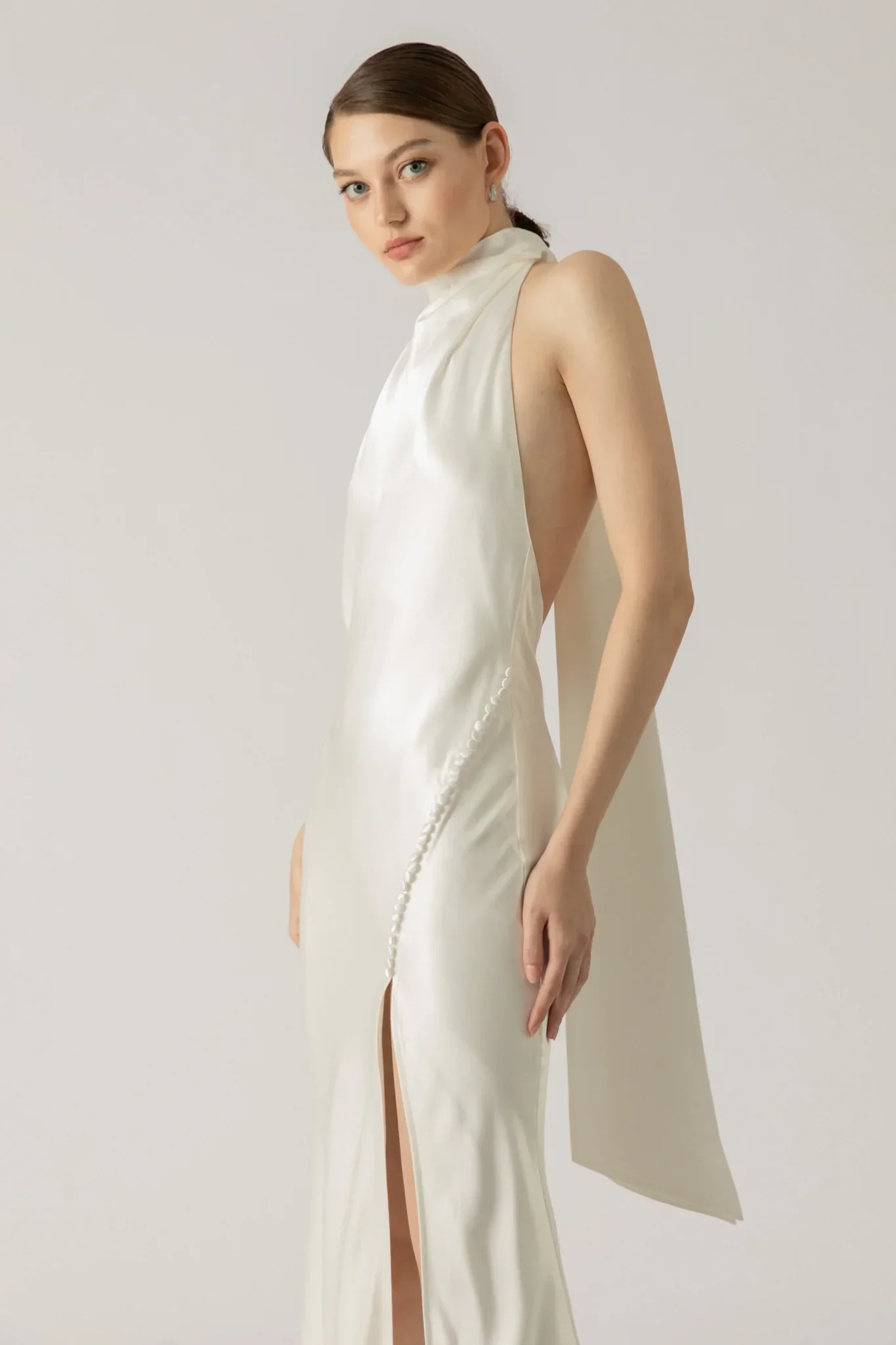 Penelope Backless Satin Gown - Image 3