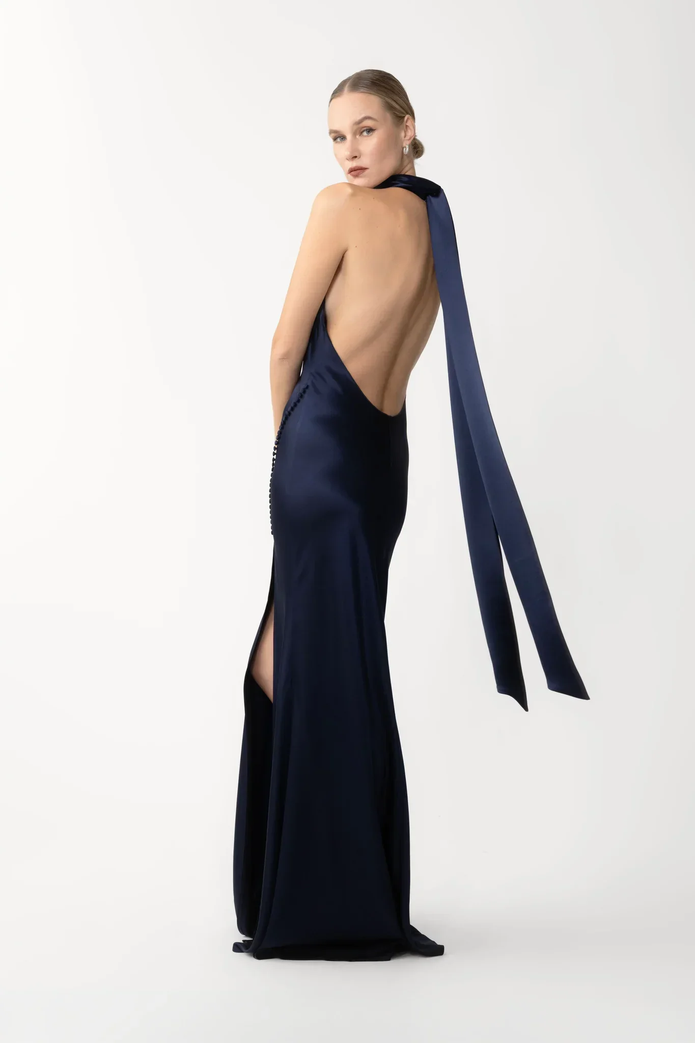 Penelope Backless Satin Gown - Image 3