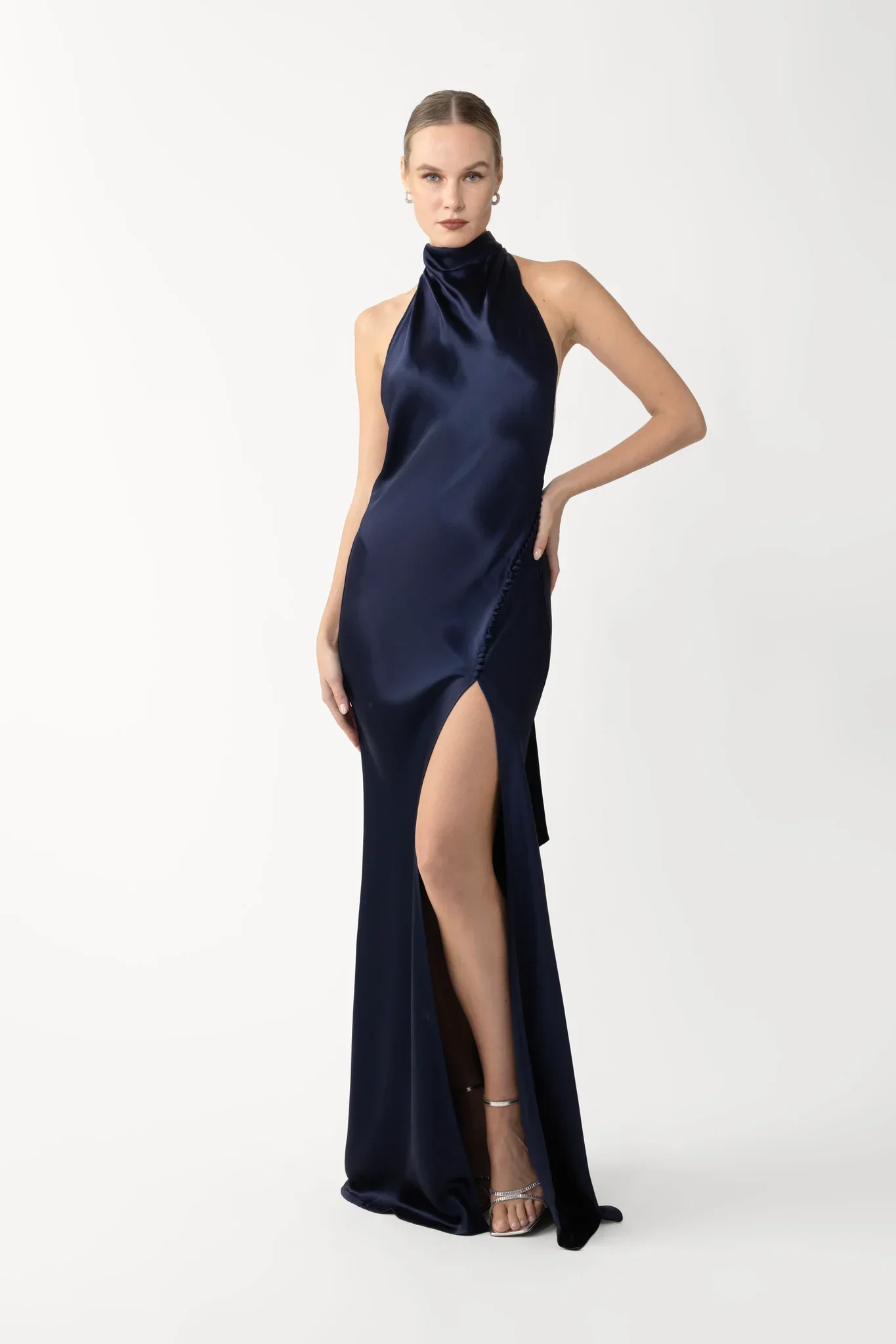 Penelope Backless Satin Gown - Image 4