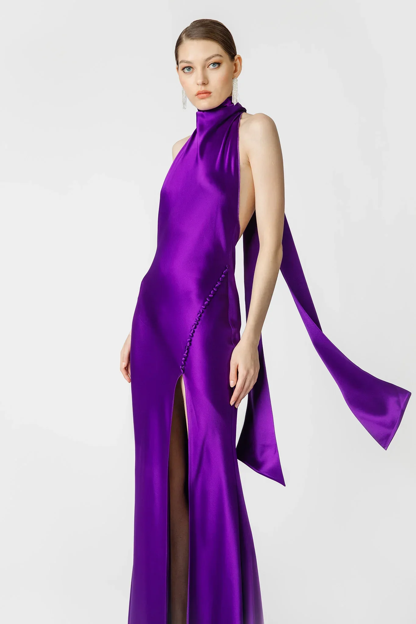 Penelope Backless Satin Gown - Image 3