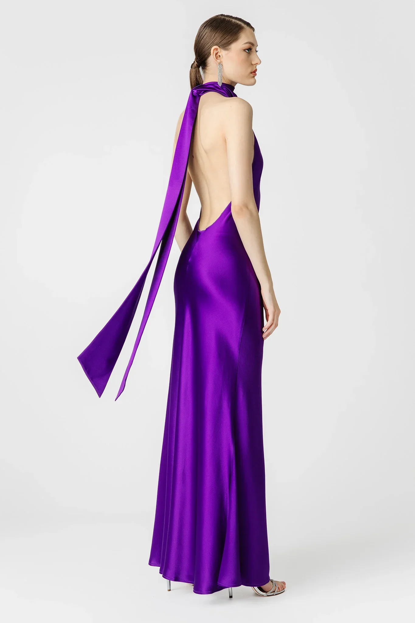 Penelope Backless Satin Gown - Image 5