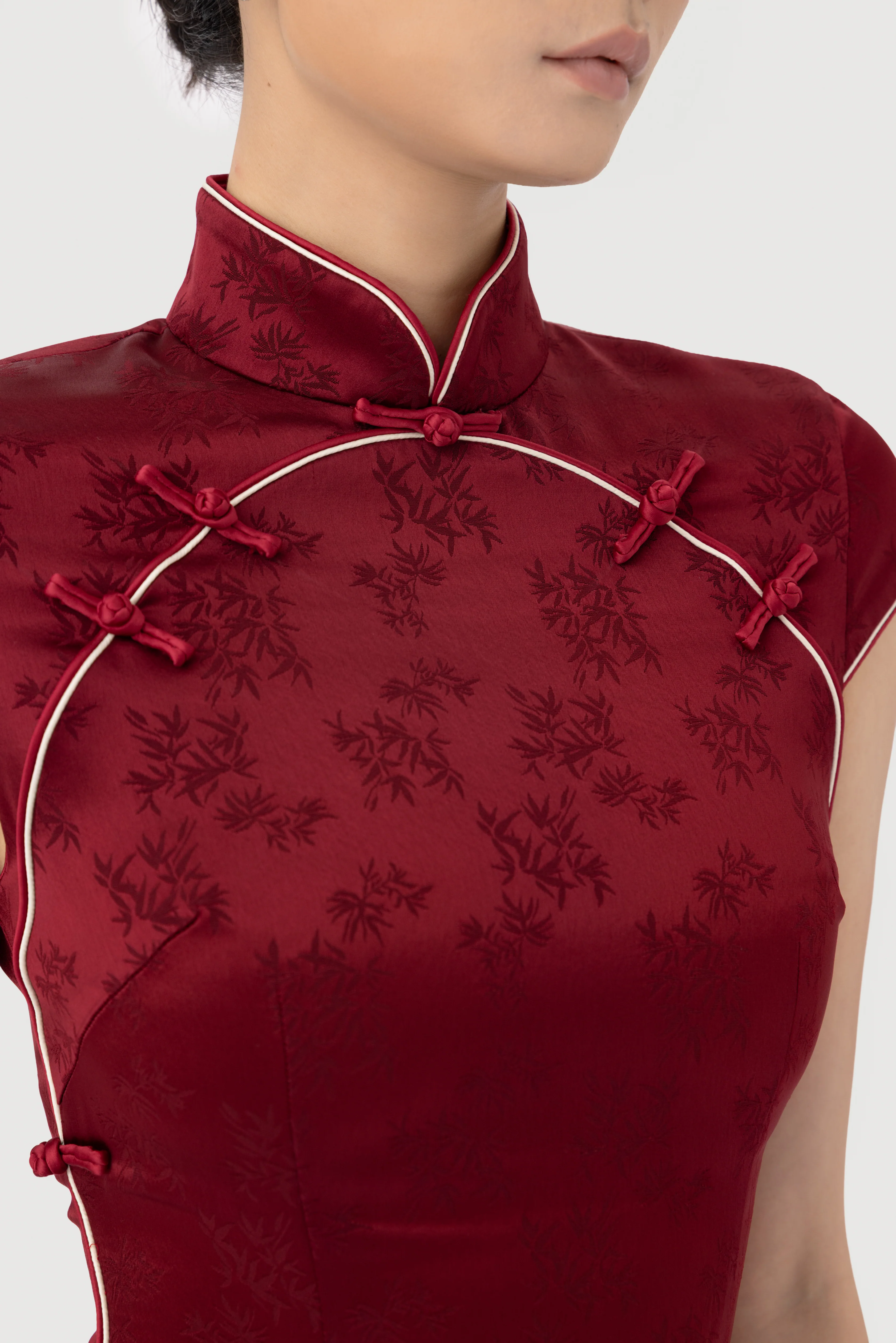 Ren Satin Jacquard Dress - Image 3