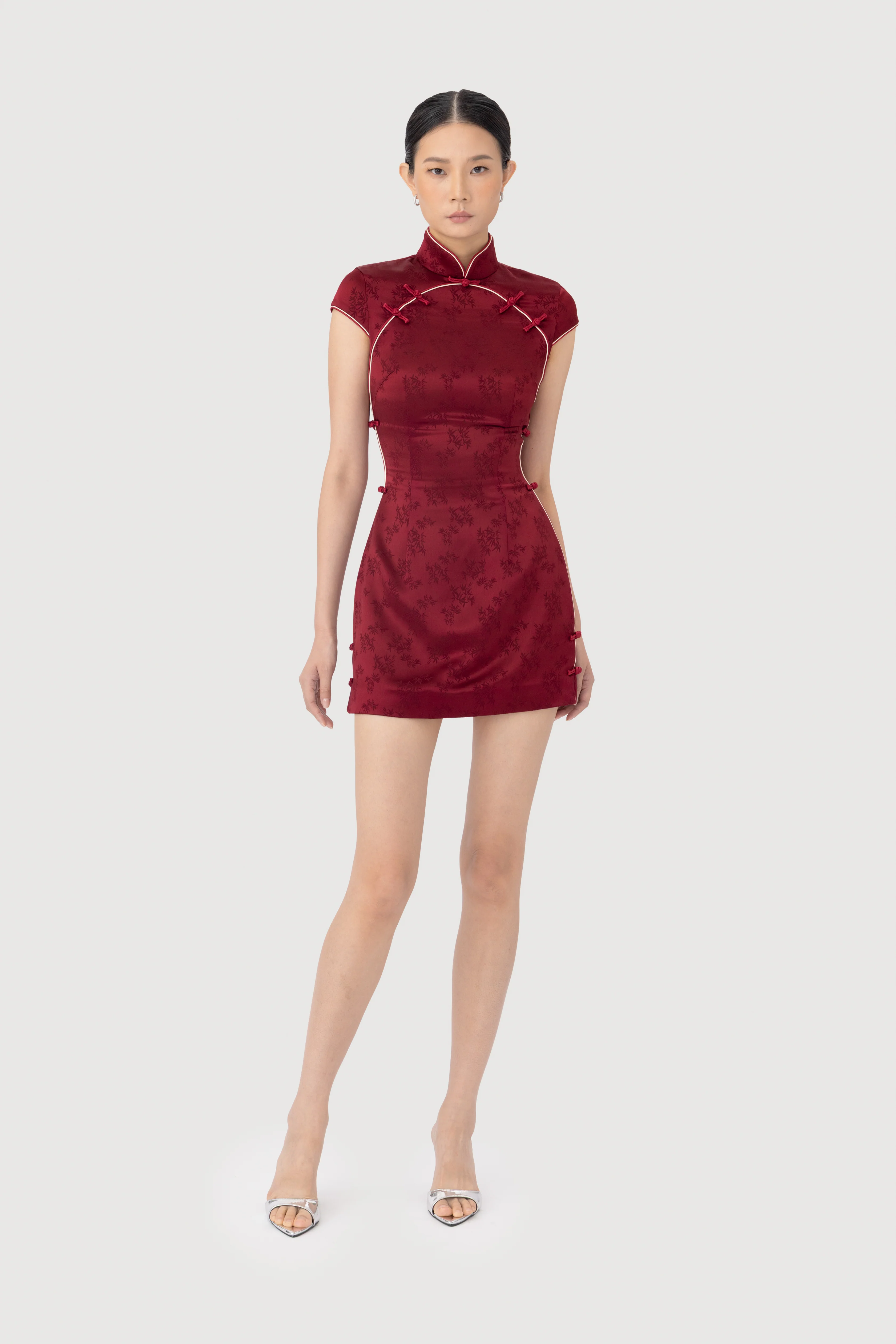 Ren Satin Jacquard Dress - Image 4