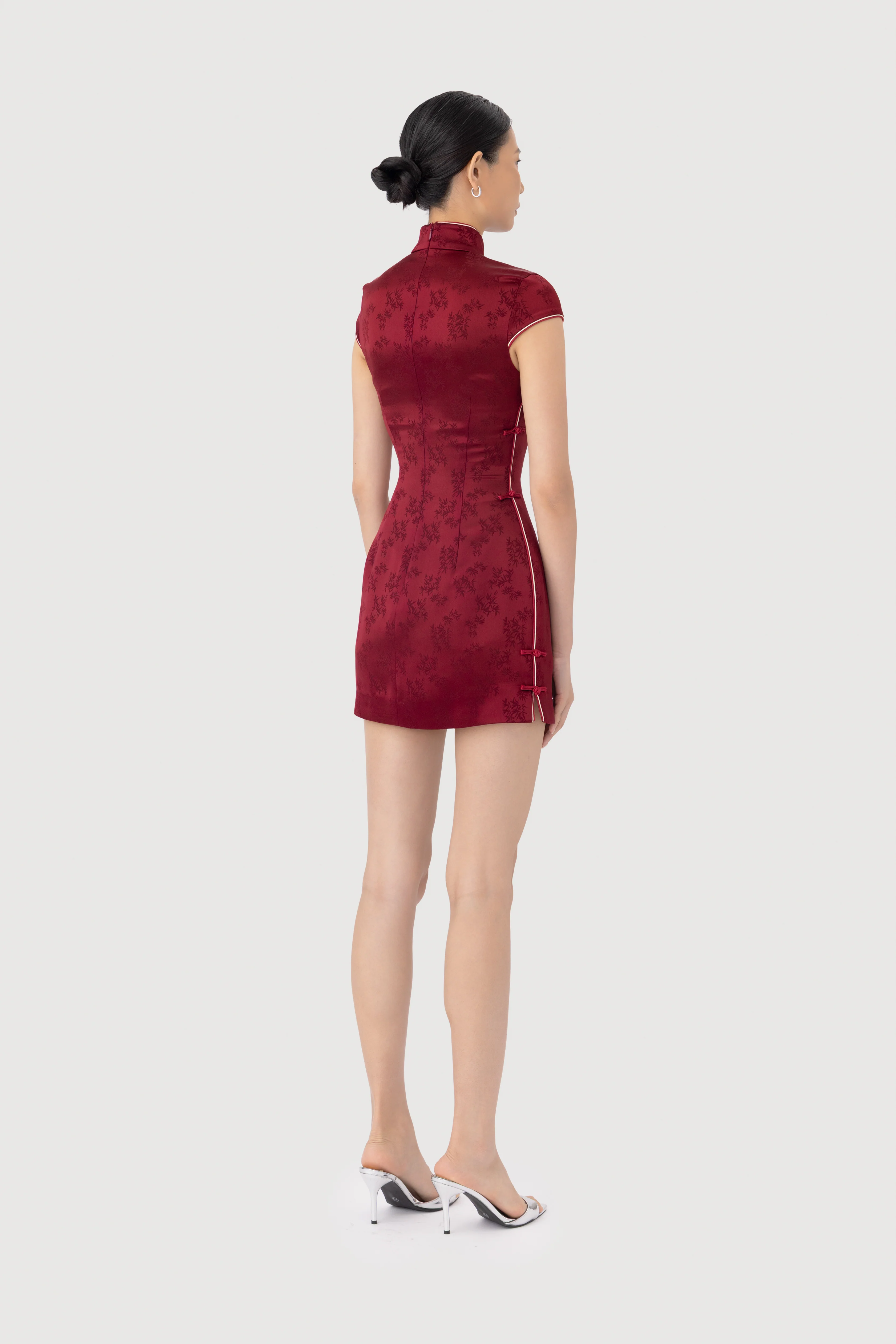 Ren Satin Jacquard Dress - Image 5