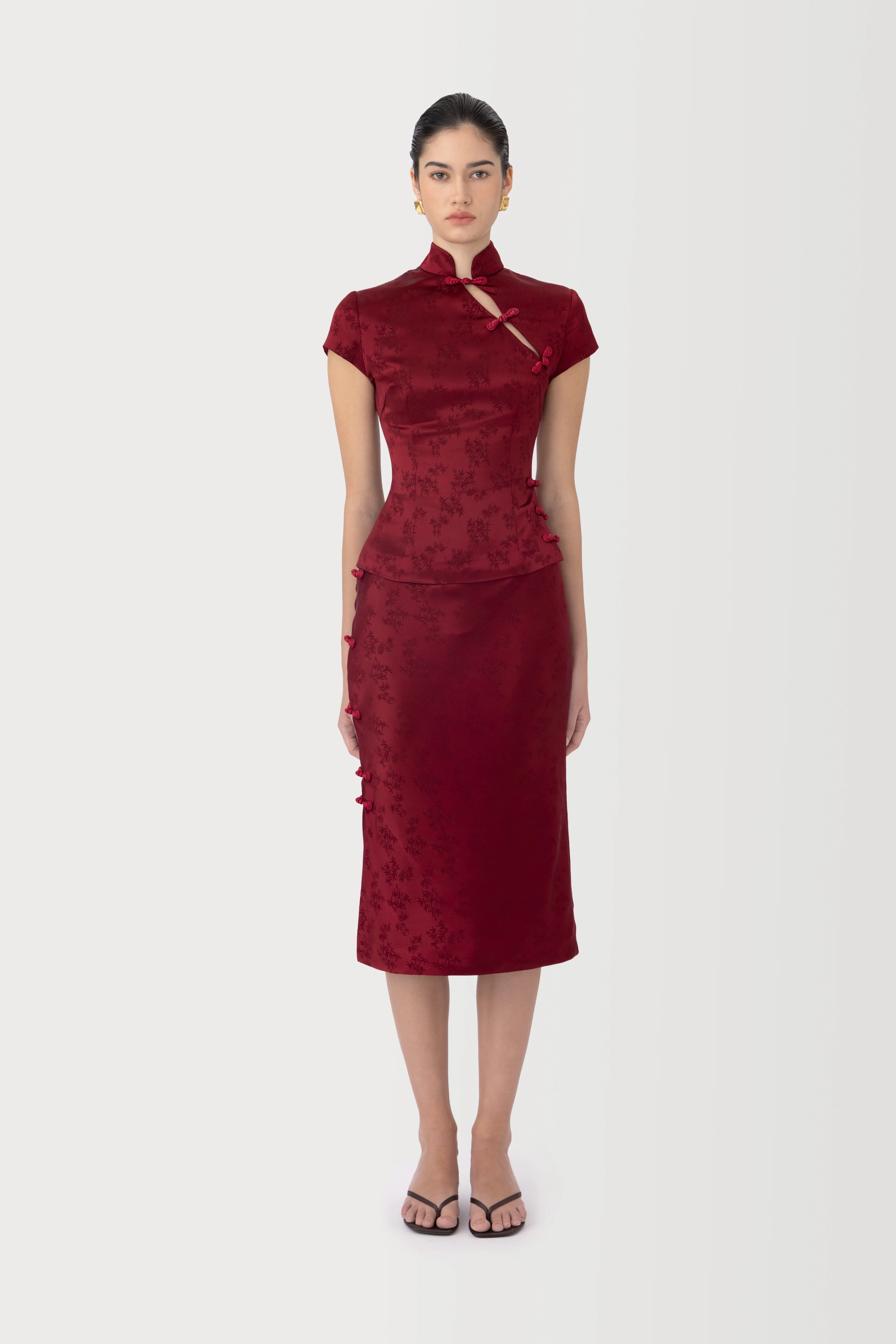 Ren Satin Jacquard Skirt - Image 4