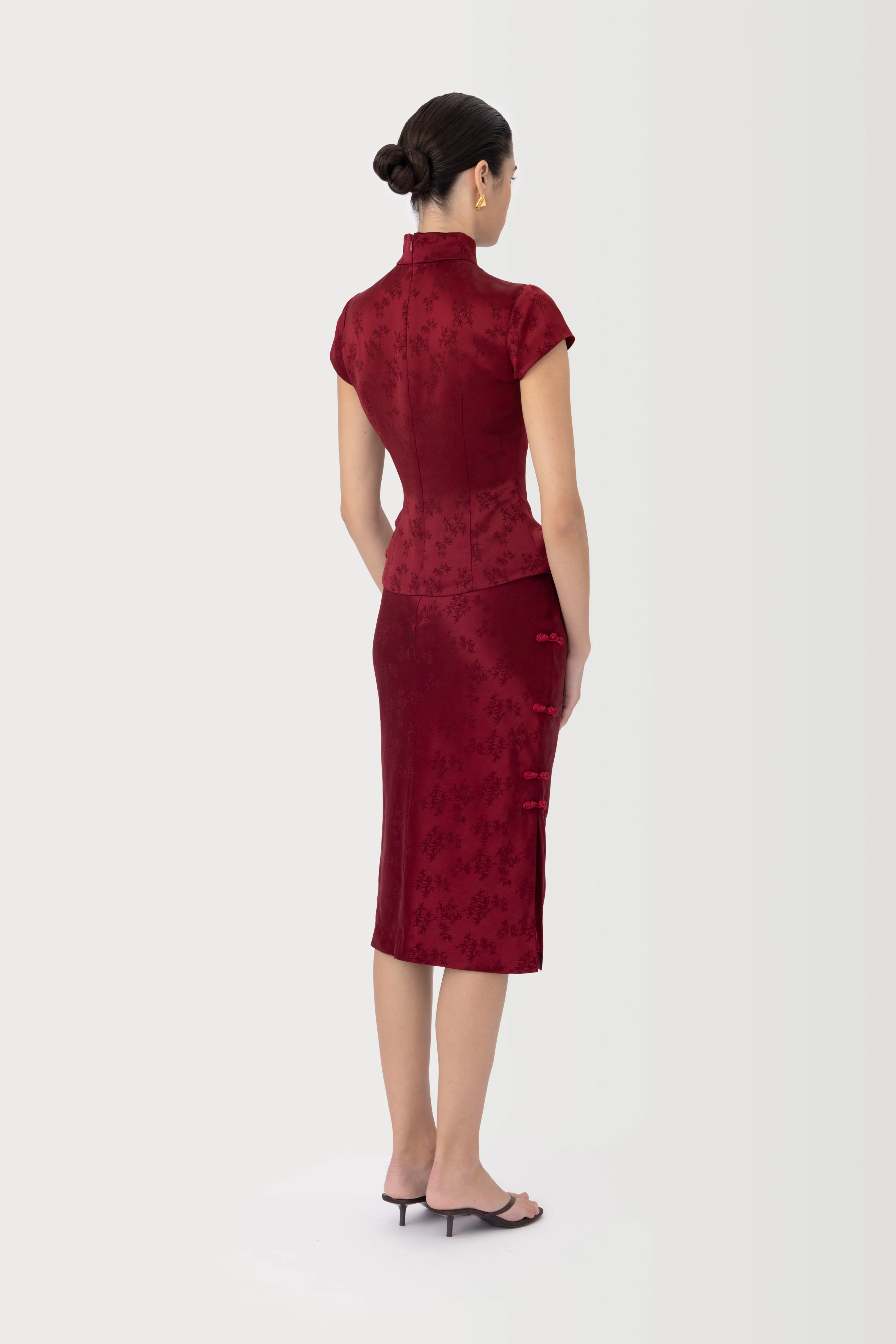 Ren Satin Jacquard Skirt - Image 5