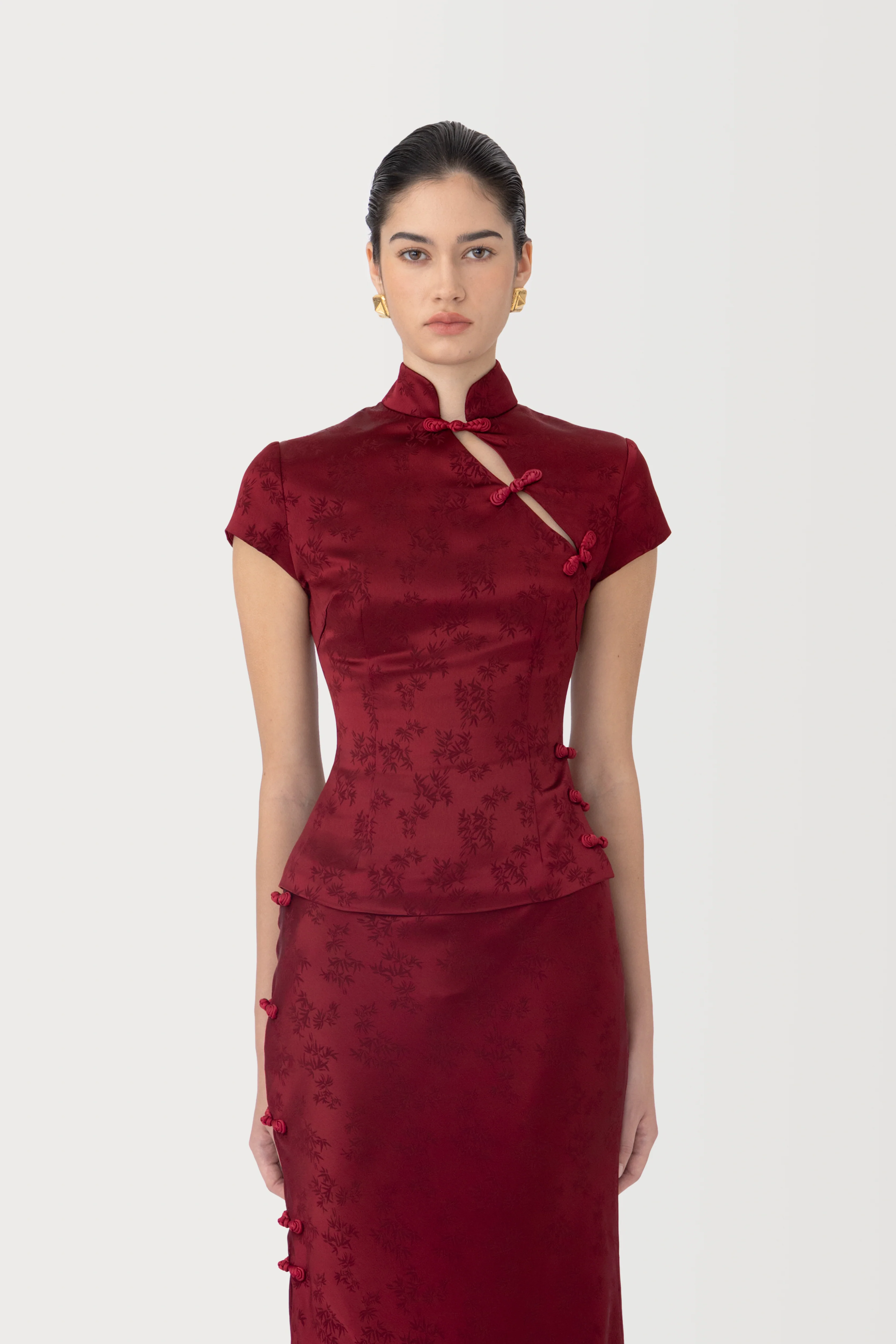 Ren Satin Jacquard Top