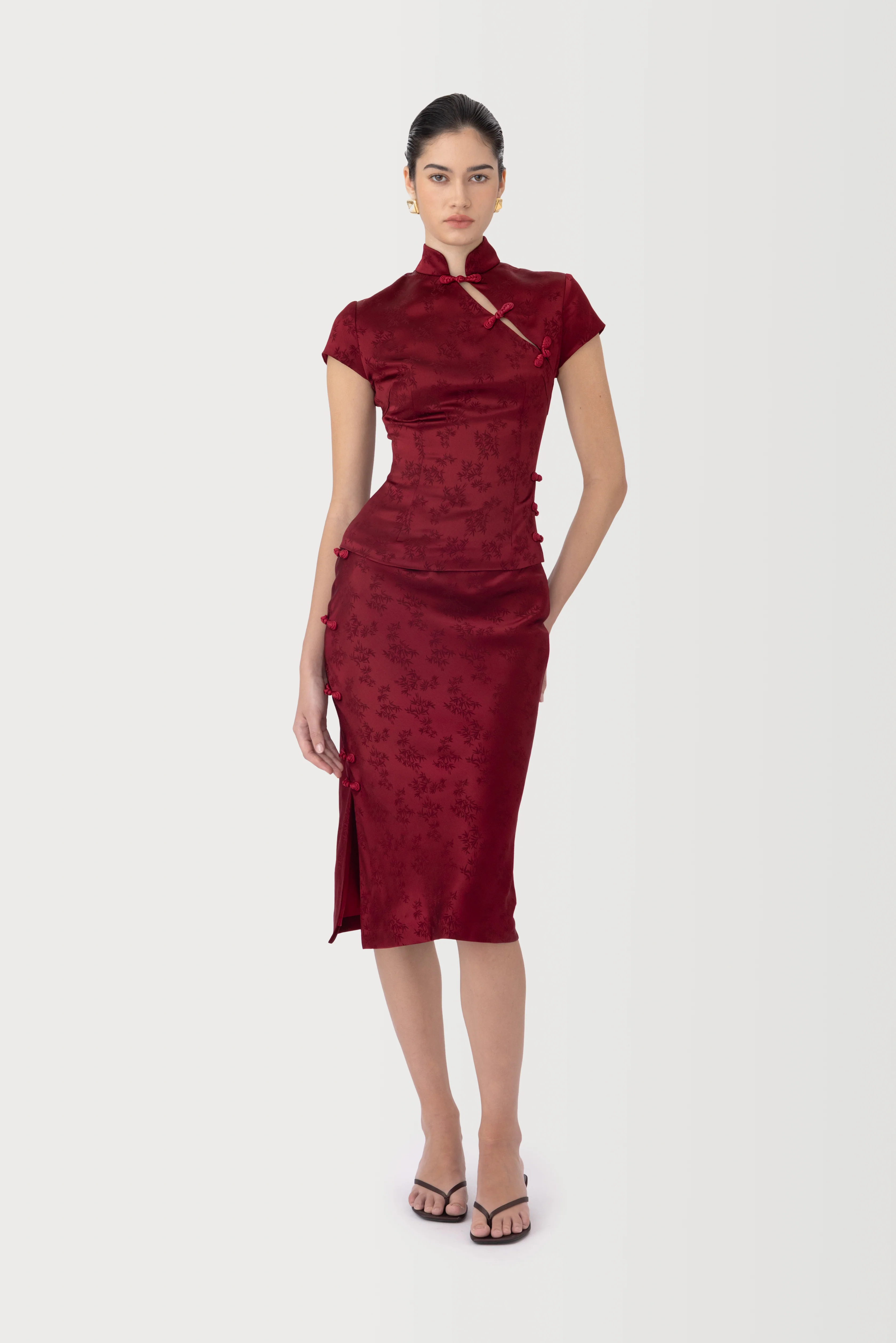 Ren Satin Jacquard Top - Image 2