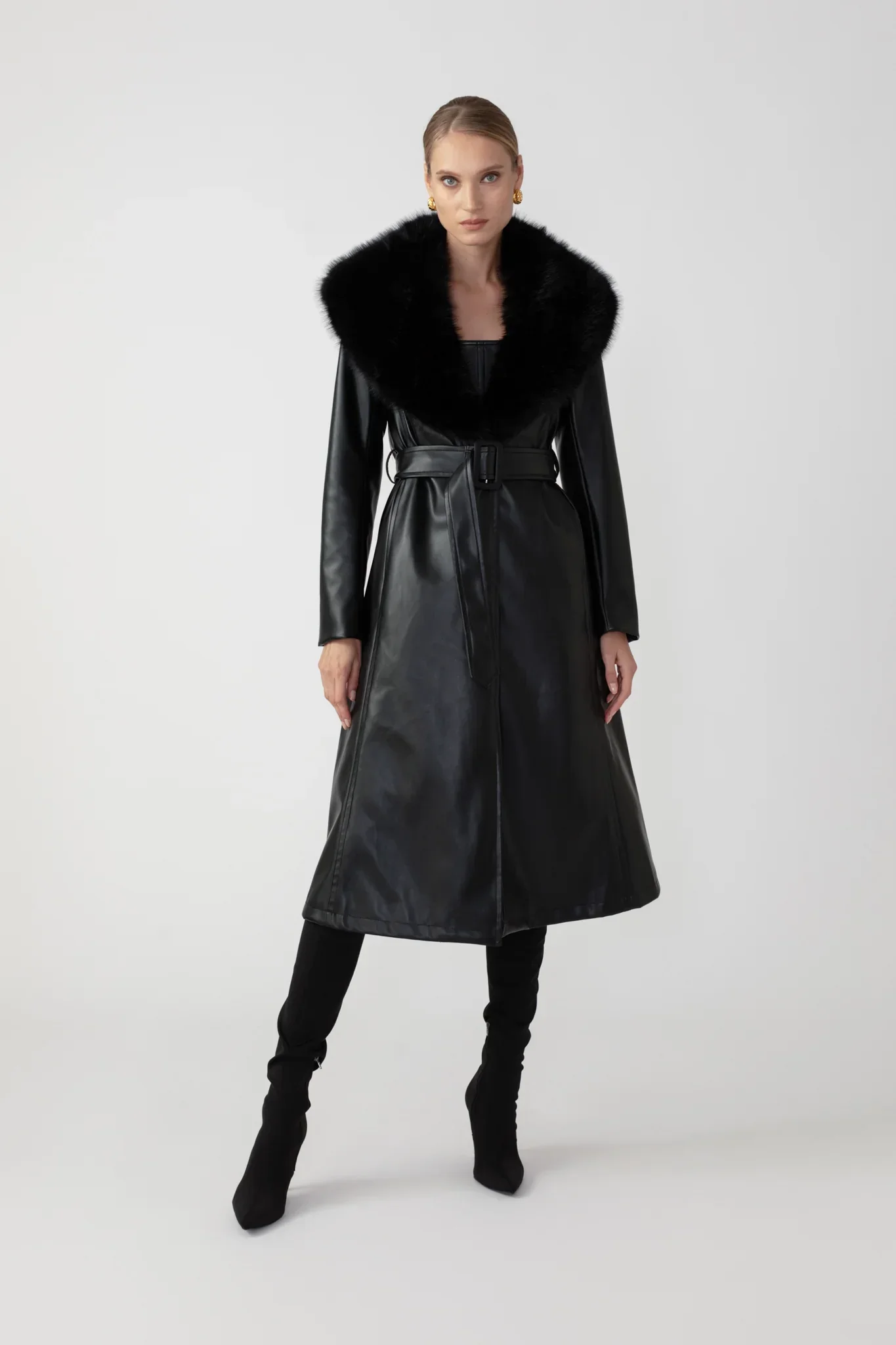 Simone Faux Leather Coat - Image 3
