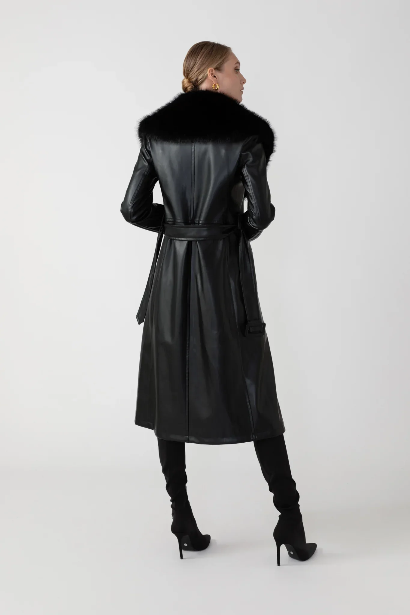 Simone Faux Leather Coat - Image 4