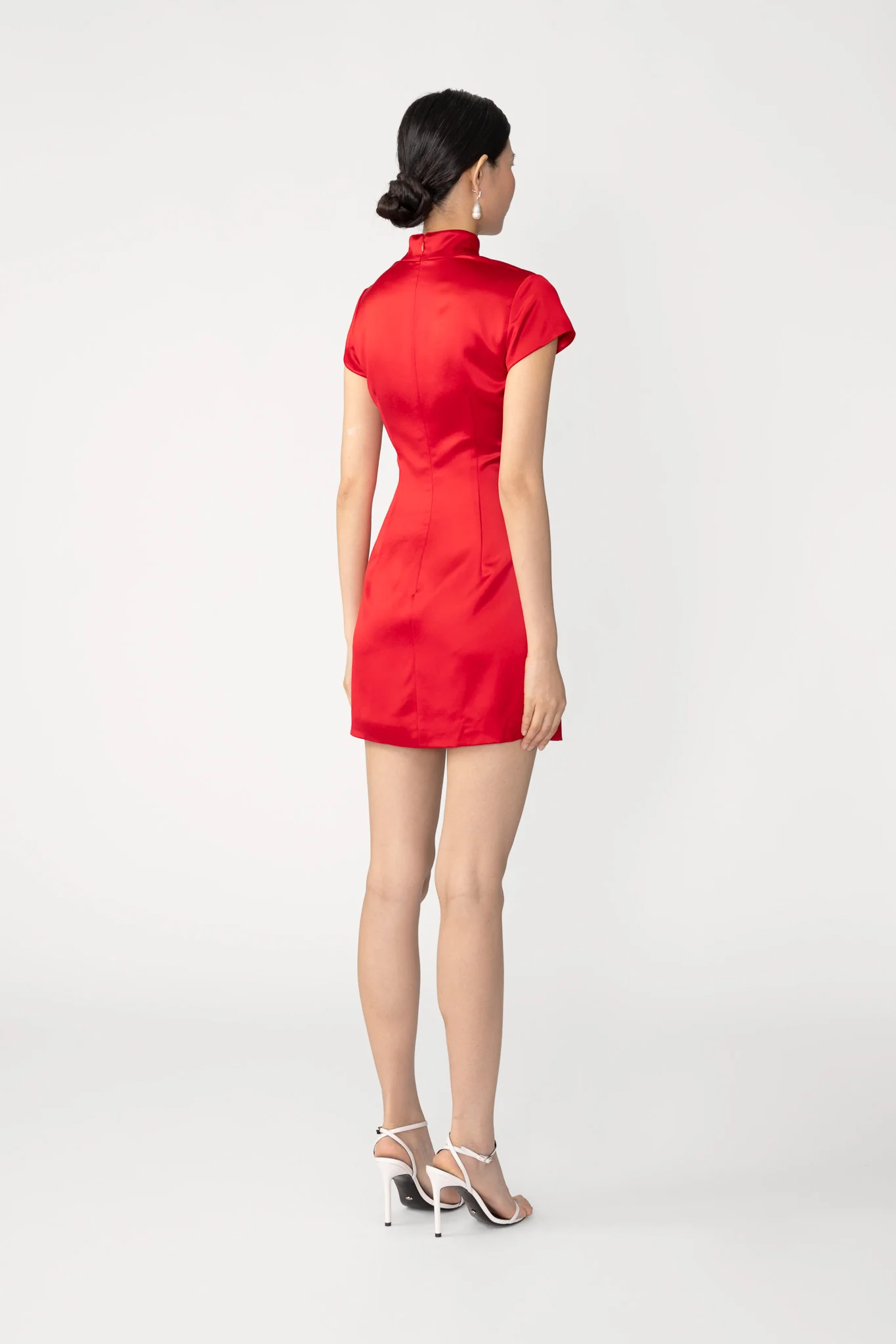 Tina Satin Mini Dress - Image 5