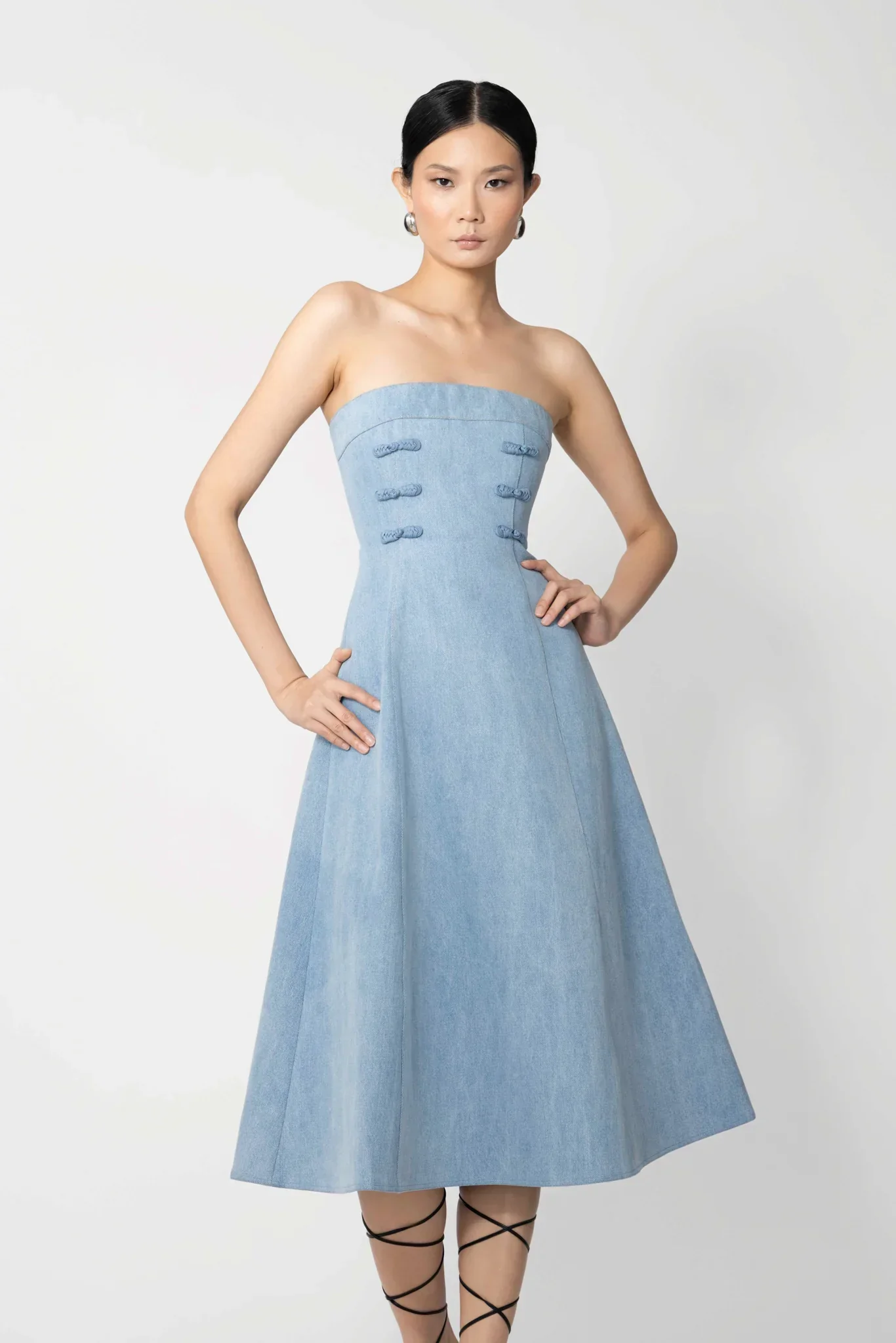 Twyla Denim Midi Dress - Image 3