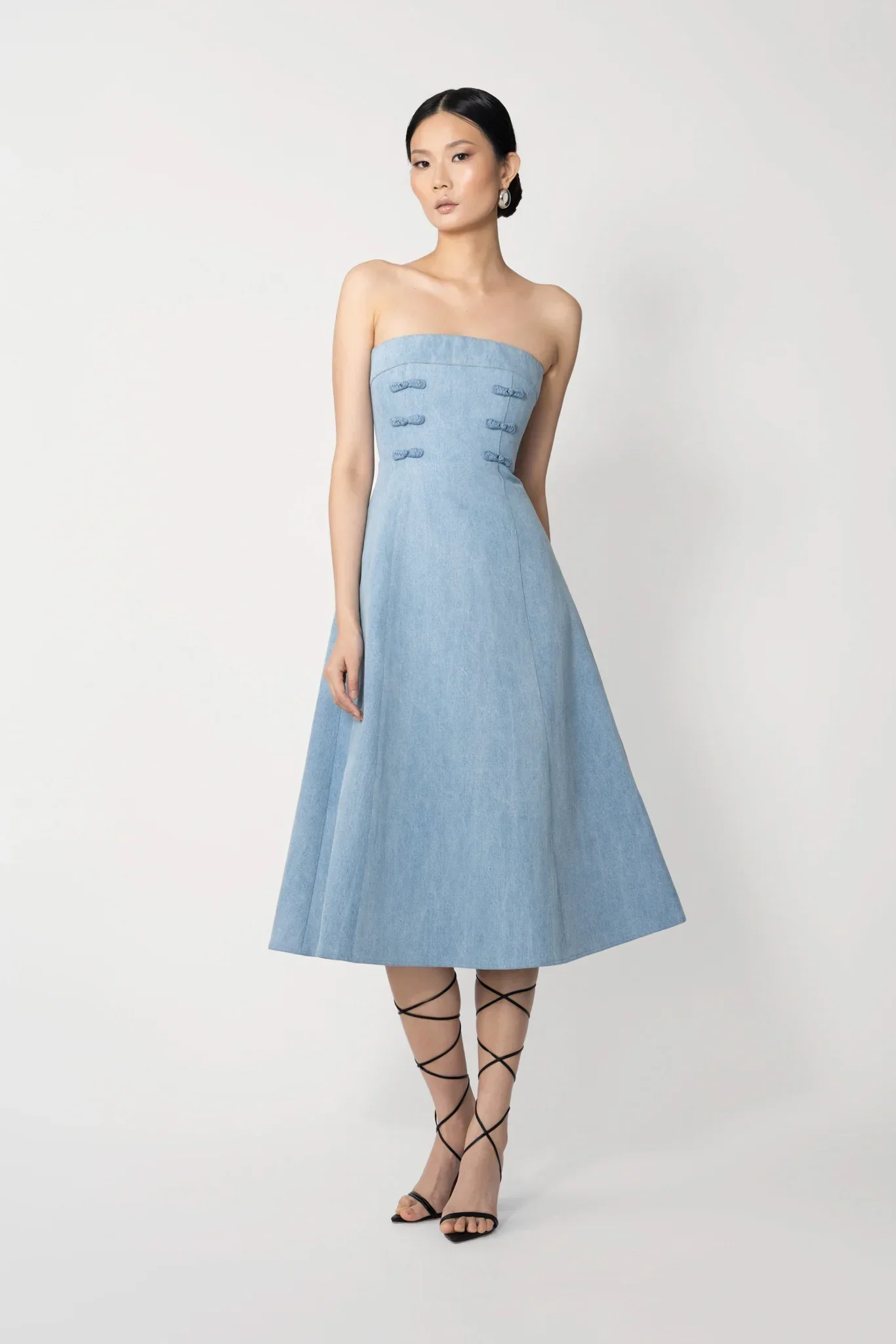 Twyla Denim Midi Dress - Image 4