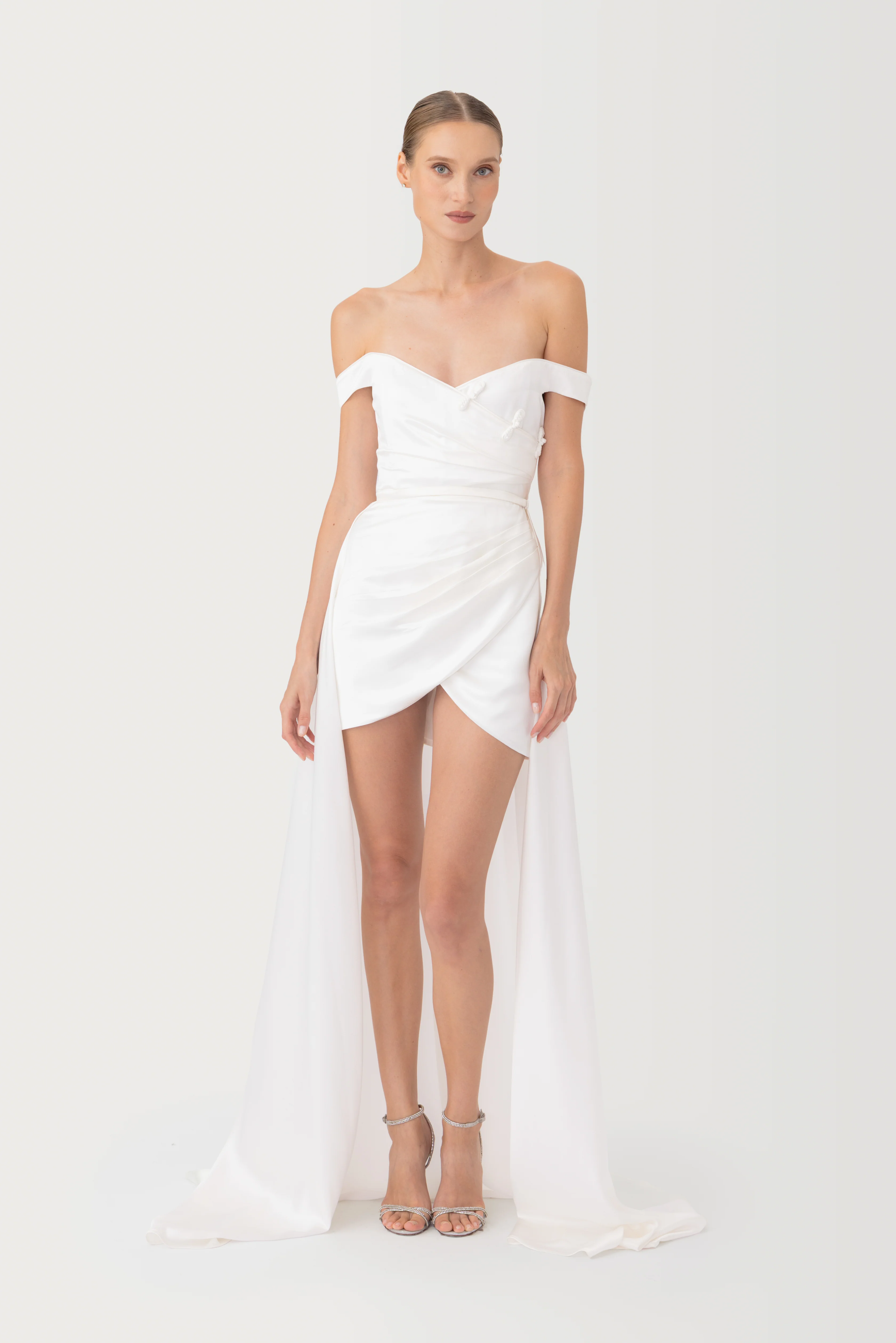 Vittoria Satin Mini Dress - Image 3